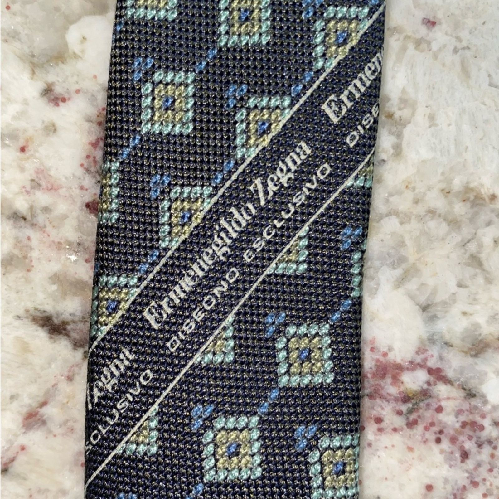 Ermenegildo Zegna ERMENEGILDO ZEGNA $220 Mens Brown Print Silk Necktie Tie Size ONE SIZE - 7 Thumbnail