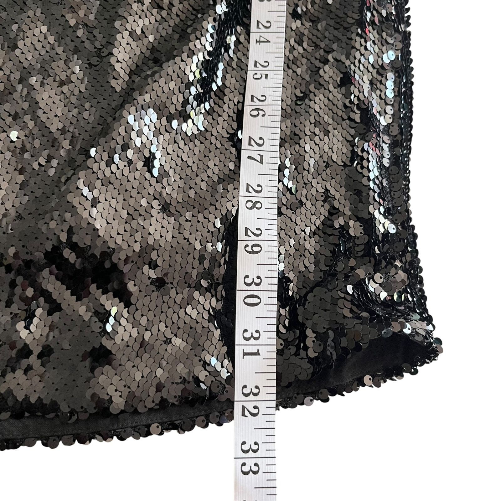 Zara Zara Black Sequin Contrast Mini Dress Long Sleeve Ruched Size XS / US 0-2 / IT 36-38 - 8 Thumbnail