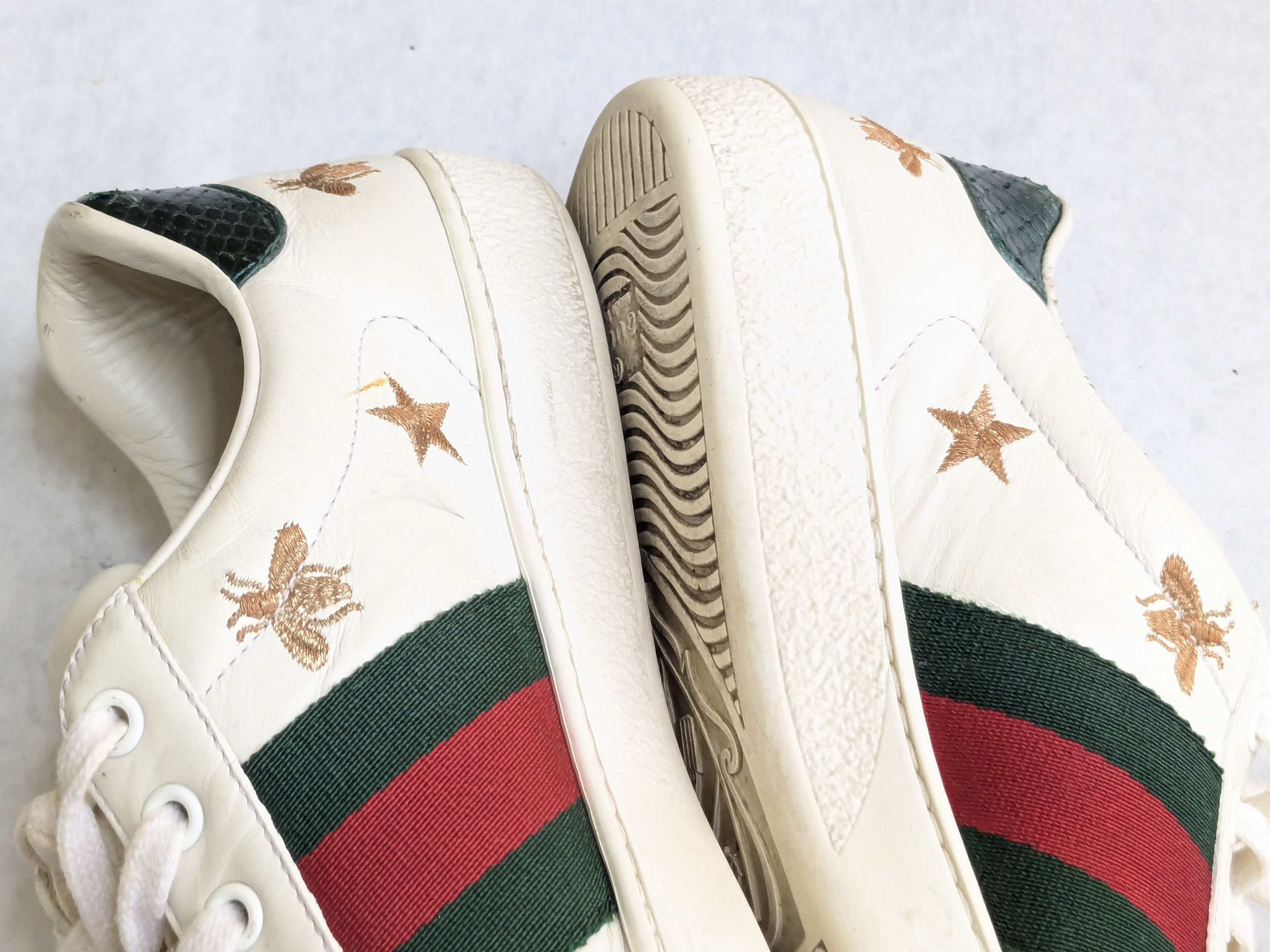 Gucci Gucci Ace Sneakers White Stats Bee 7.5 Low Tops Size US 7.5 / EU 40-41 - 14 Thumbnail