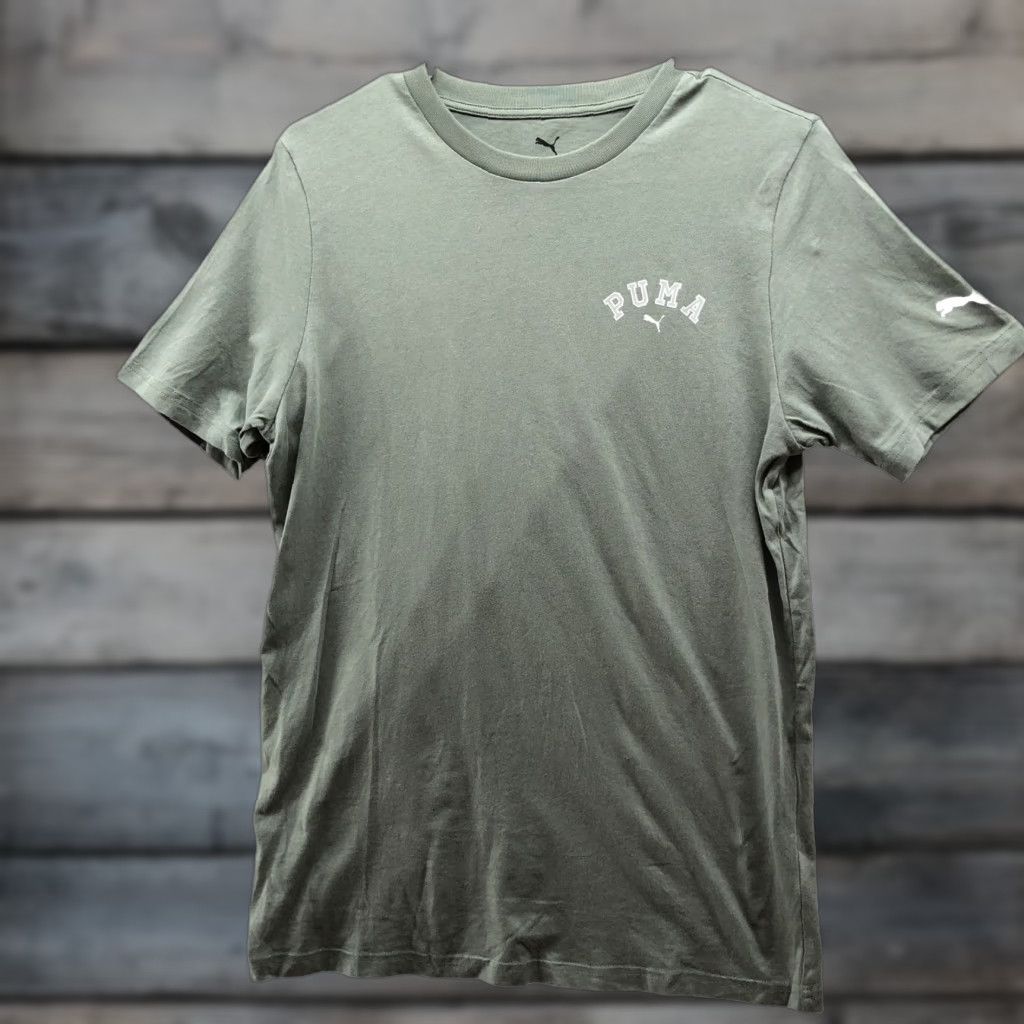 Puma PUMA Short Sleeve T Shirt Mens S Sage Green Crewneck Cotton Logo Shirt Mens S Green Logo Cotton Crew Neck Short Sleeve T-Shirt Puma Size US S / EU 44-46 / 1 - 1 Thumbnail