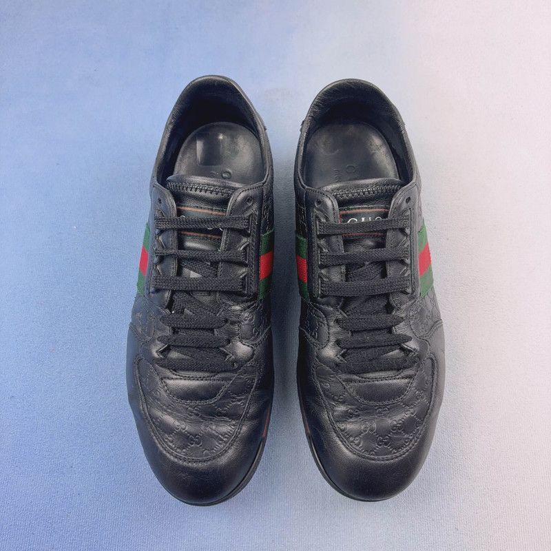 Gucci Gucci Black Leather Casual Sneakers Size US 8.5 / EU 41-42 - 2 Thumbnail