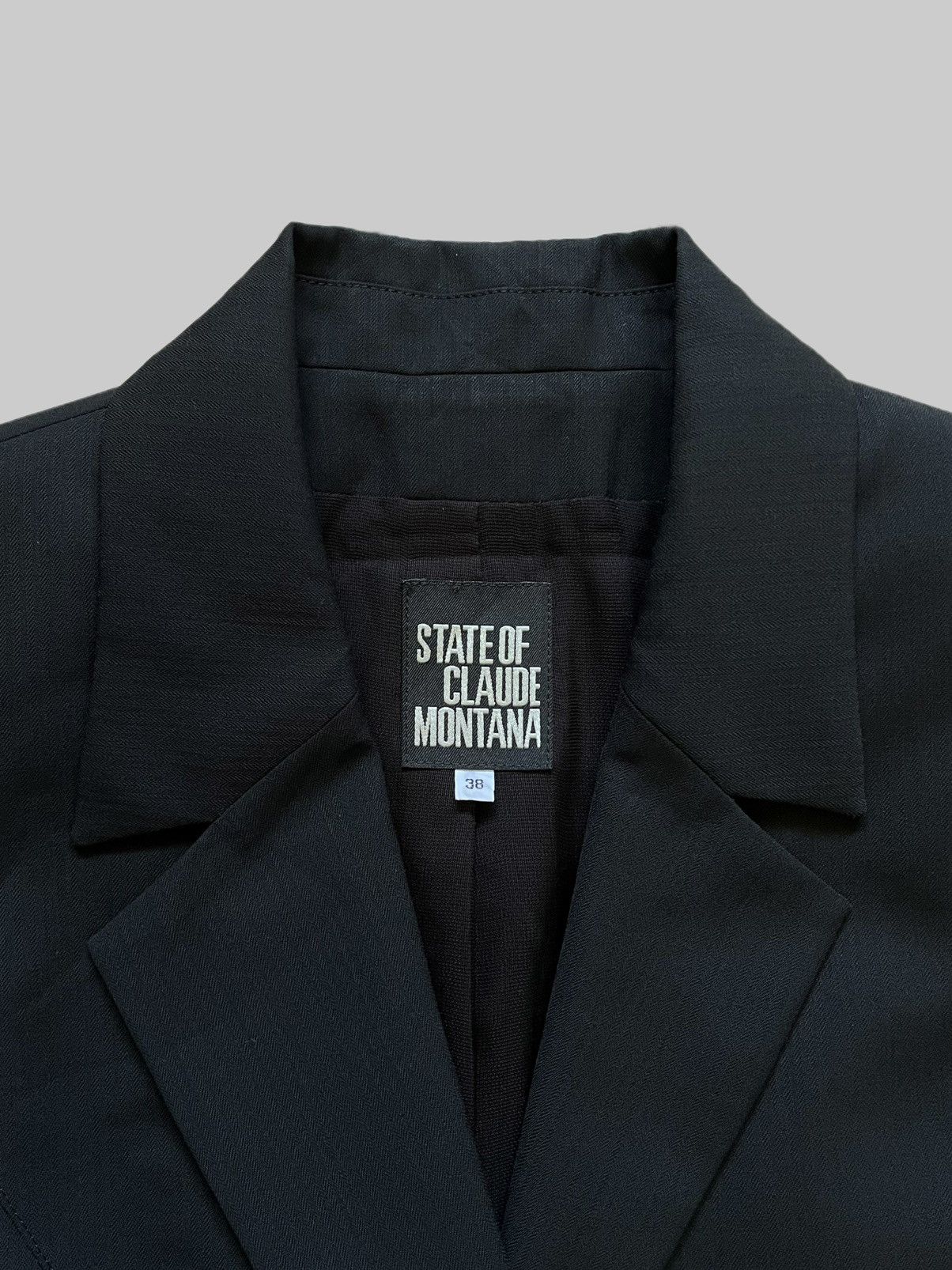 Claude Montana Vintage Claude Montana Black Fitted Blazer Suit Jacket Size S / US 4 / IT 40 - 2 Thumbnail