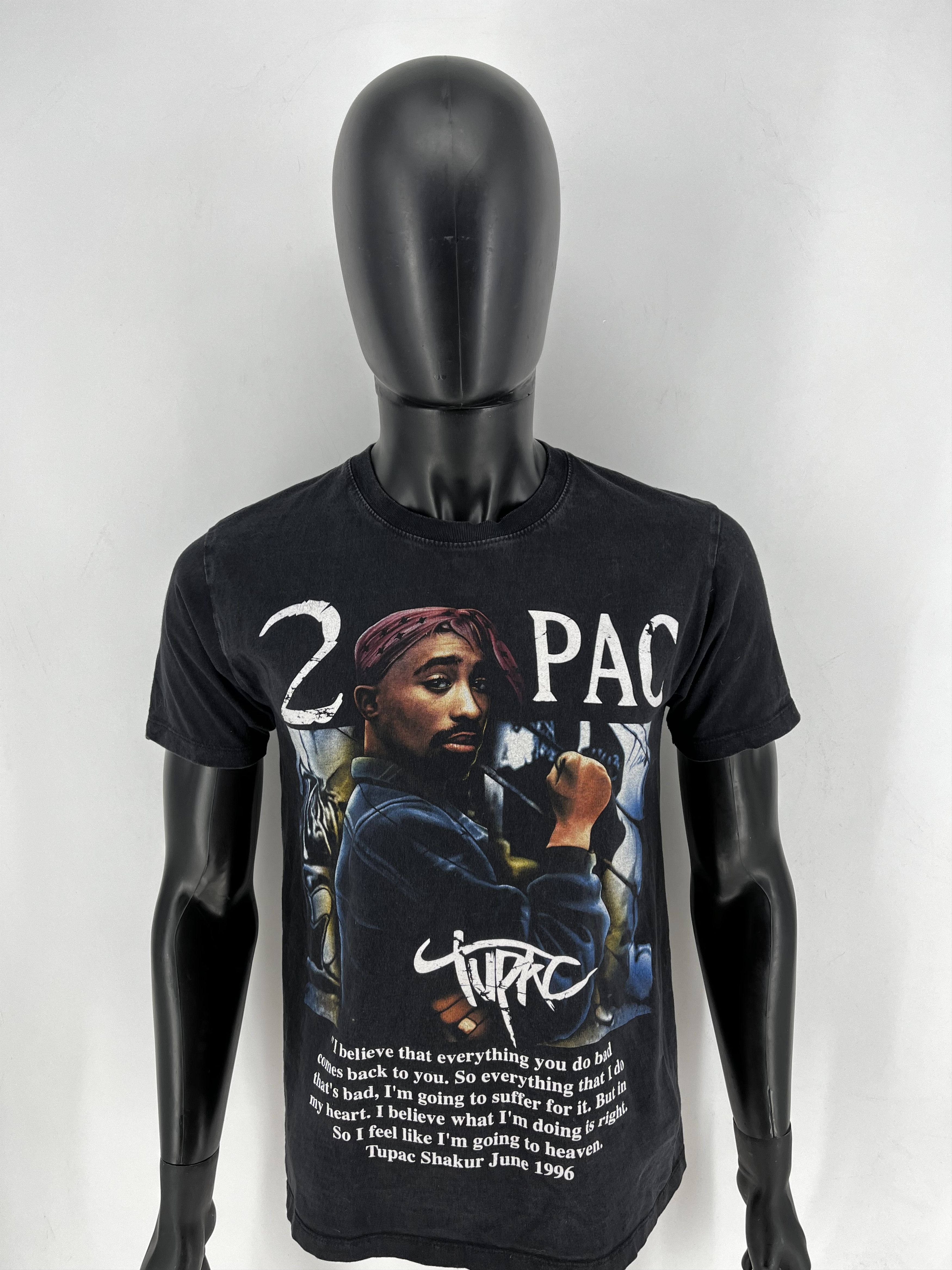 Band Tees Vintage 2Pac Tupac Shakur 1996 Men’s Black Double Sided Sz M Size US M / EU 48-50 / 2 - 6 Thumbnail
