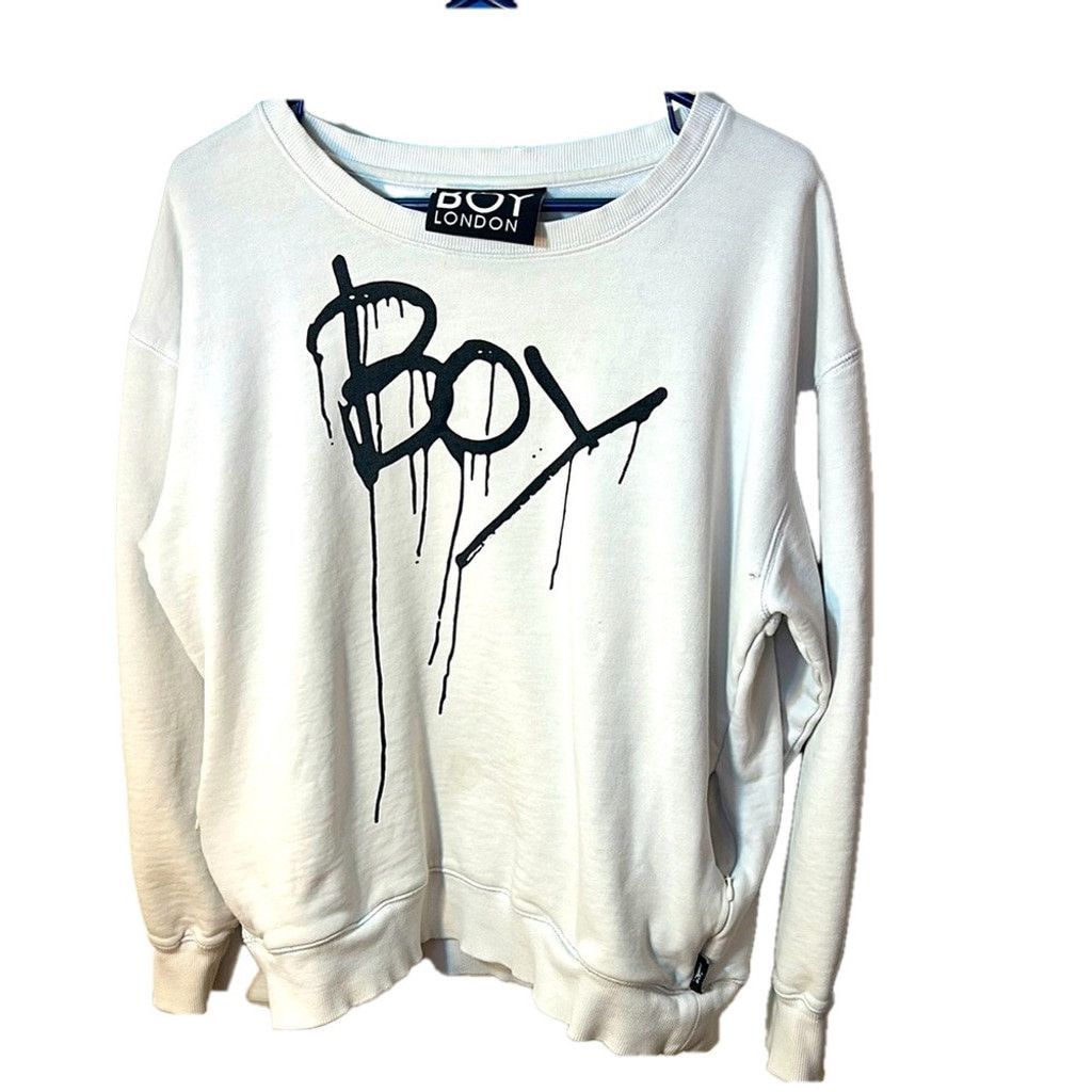 Boy London White BOY London Sweatshirt size M drip logo graffiti Size US M / EU 48-50 / 2 - 2 Thumbnail