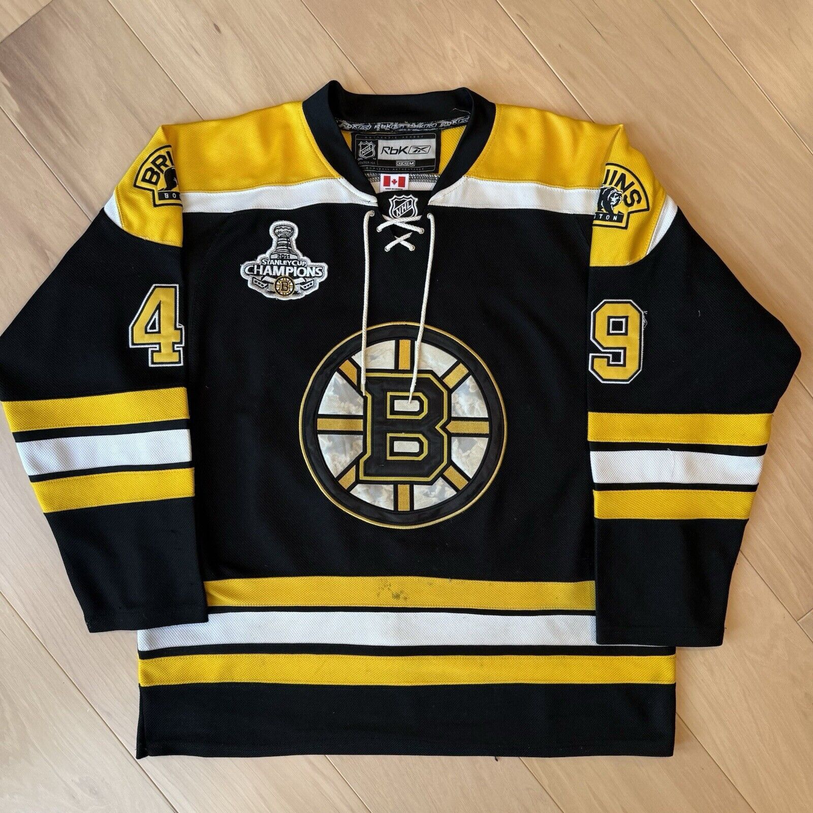 NHL × Reebok Rich Peverley Boston Bruins Jersey 50 Black Yellow NHL CCM Size US M / EU 48-50 / 2 - 2 Thumbnail