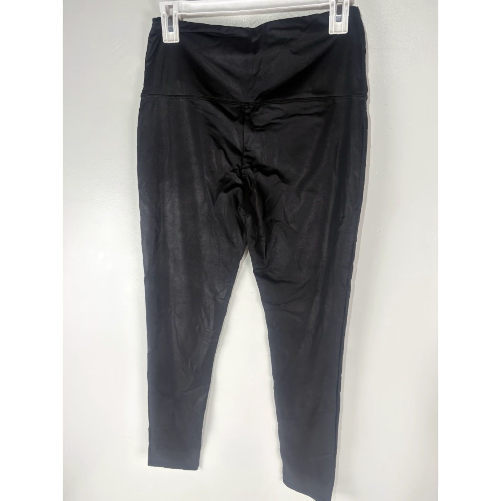Rachel Zoe Rachel Zoe Women's Shiny Faux Leather Leggings Size M Black Casual Activewear Travel Workwear Size 32" / US 10 / IT 46 - 4 Thumbnail