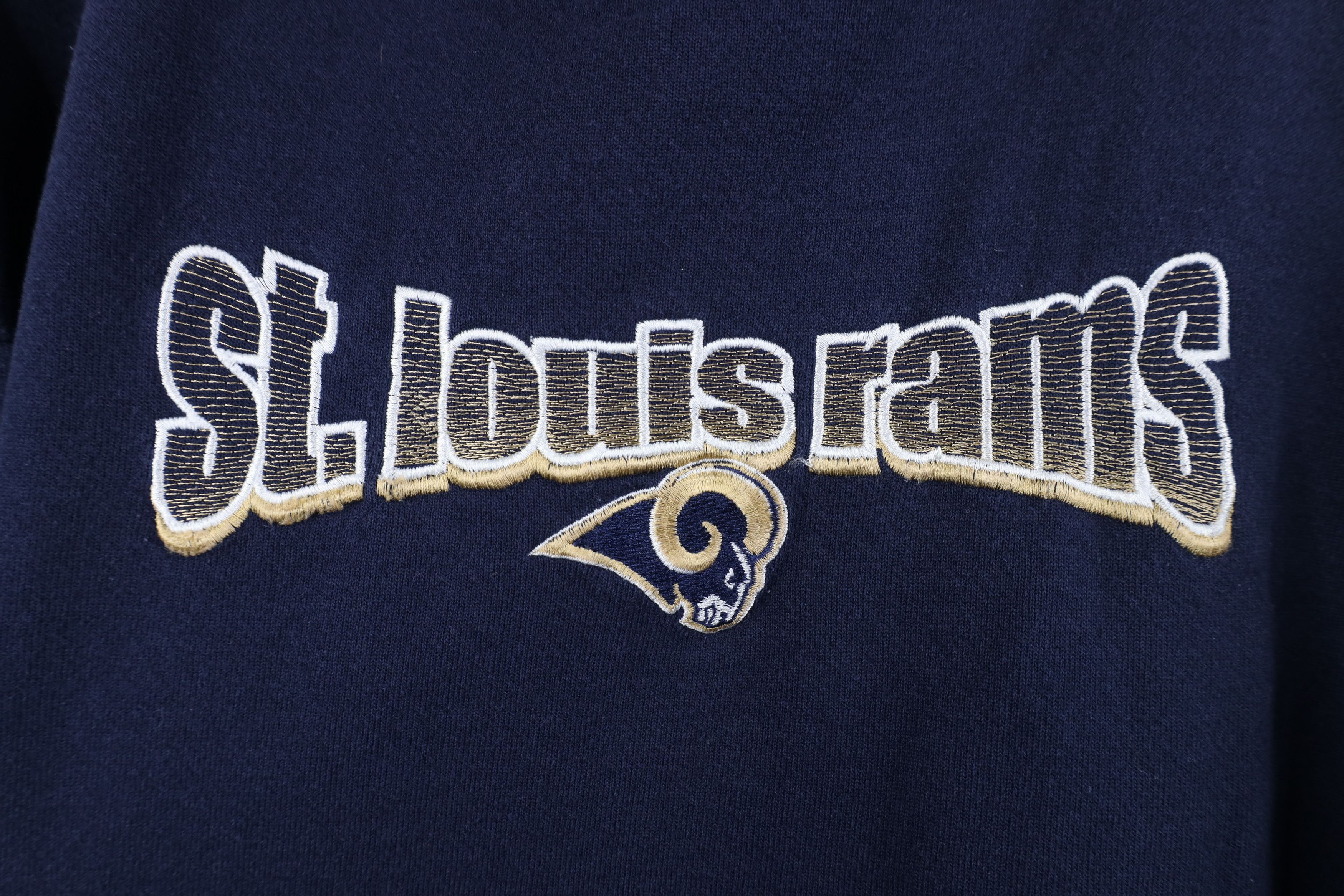 Vintage Vintage 90s St Louis Rams Football Crewneck Sweatshirt Blue Size US L / EU 52-54 / 3 - 4 Thumbnail