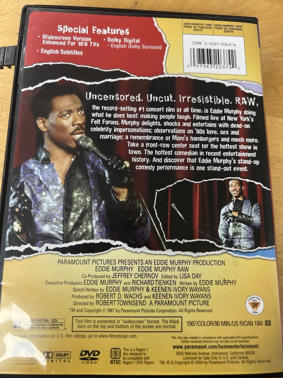 Other Eddie Murphy Raw (DVD, 1987, Widescreen) Eddie Murphy Size ONE SIZE - 9 Thumbnail