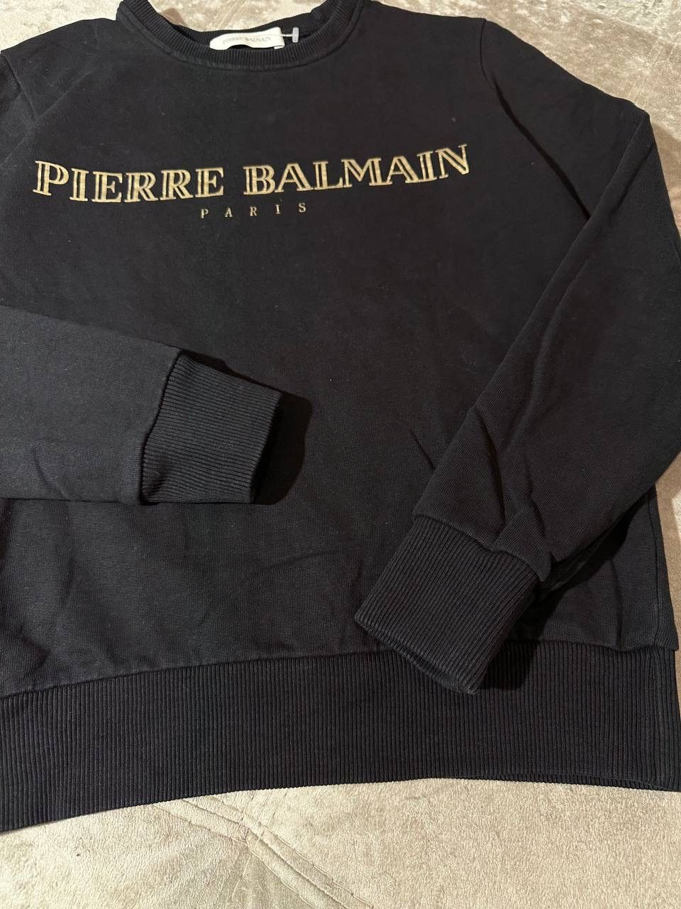 Balmain × Pierre Balmain Womens 42 Balmain Paris Big Logo Black sweatshirt Size XXS / US 00 / IT 34 - 3 Thumbnail