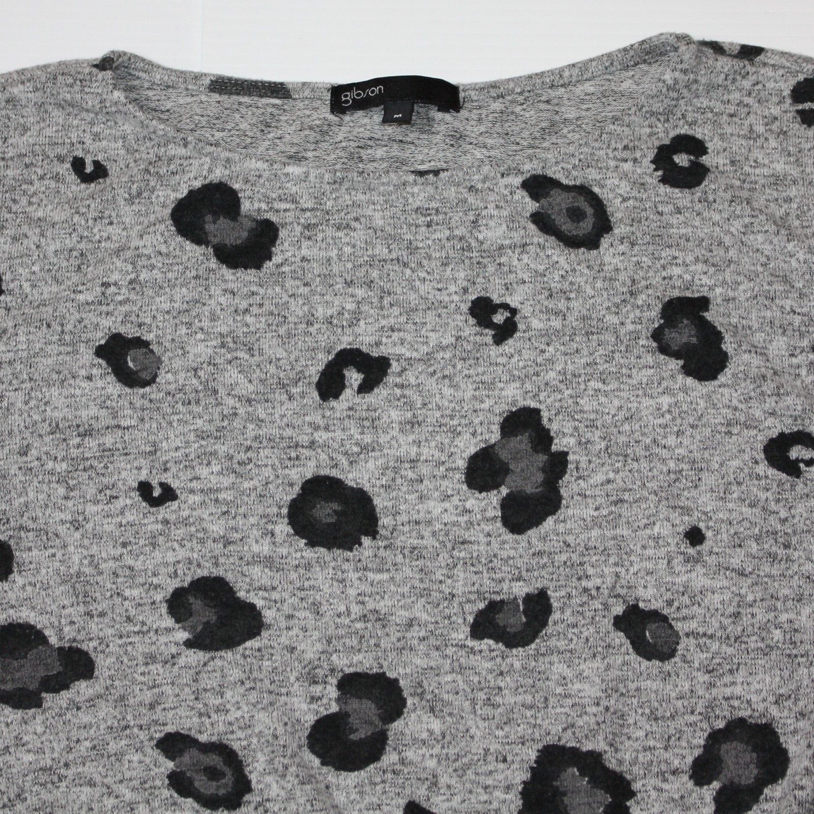 Other Gibson Cozy Twist Front Pullover Sweater in Gray Leopard Size M / US 6-8 / IT 42-44 - 4 Thumbnail