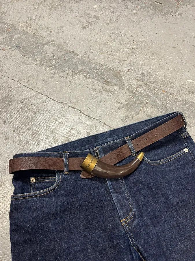 Just Cavalli 2000s Cavalli Black Spice Brown Leather Belt Size ONE SIZE - 3 Thumbnail