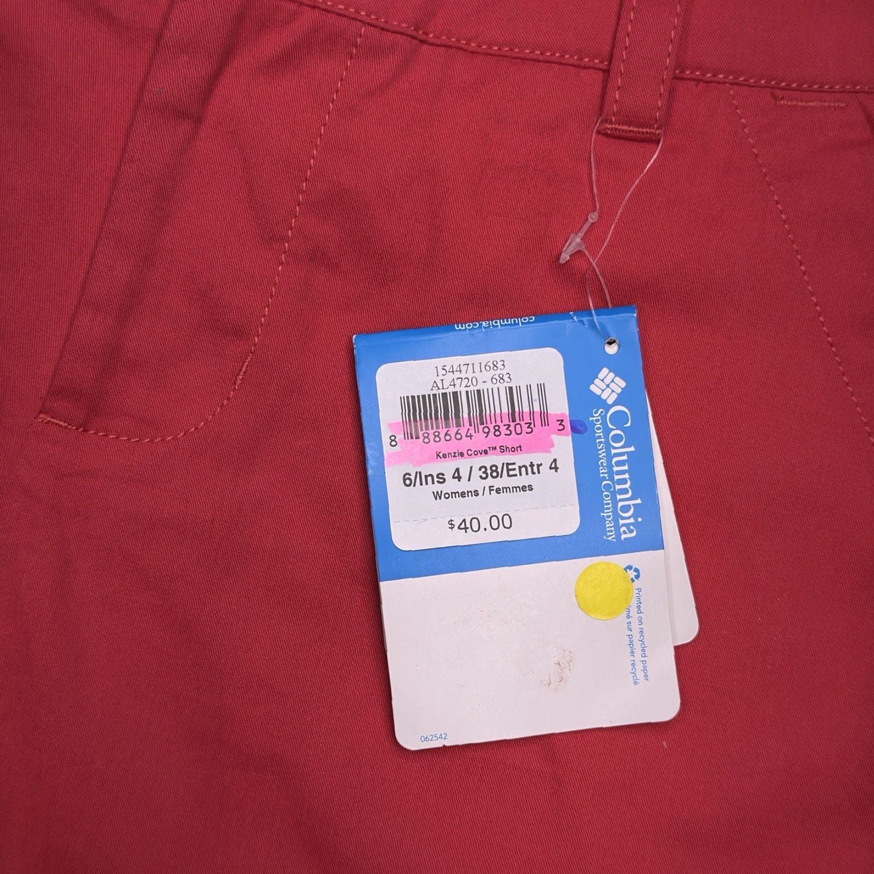 Vintage Columbia Kenzie Cove Shorts Womens 6 Red 4 Inch Inseam Easy Fit New Size 28" / US 6 / IT 42 - 5 Thumbnail