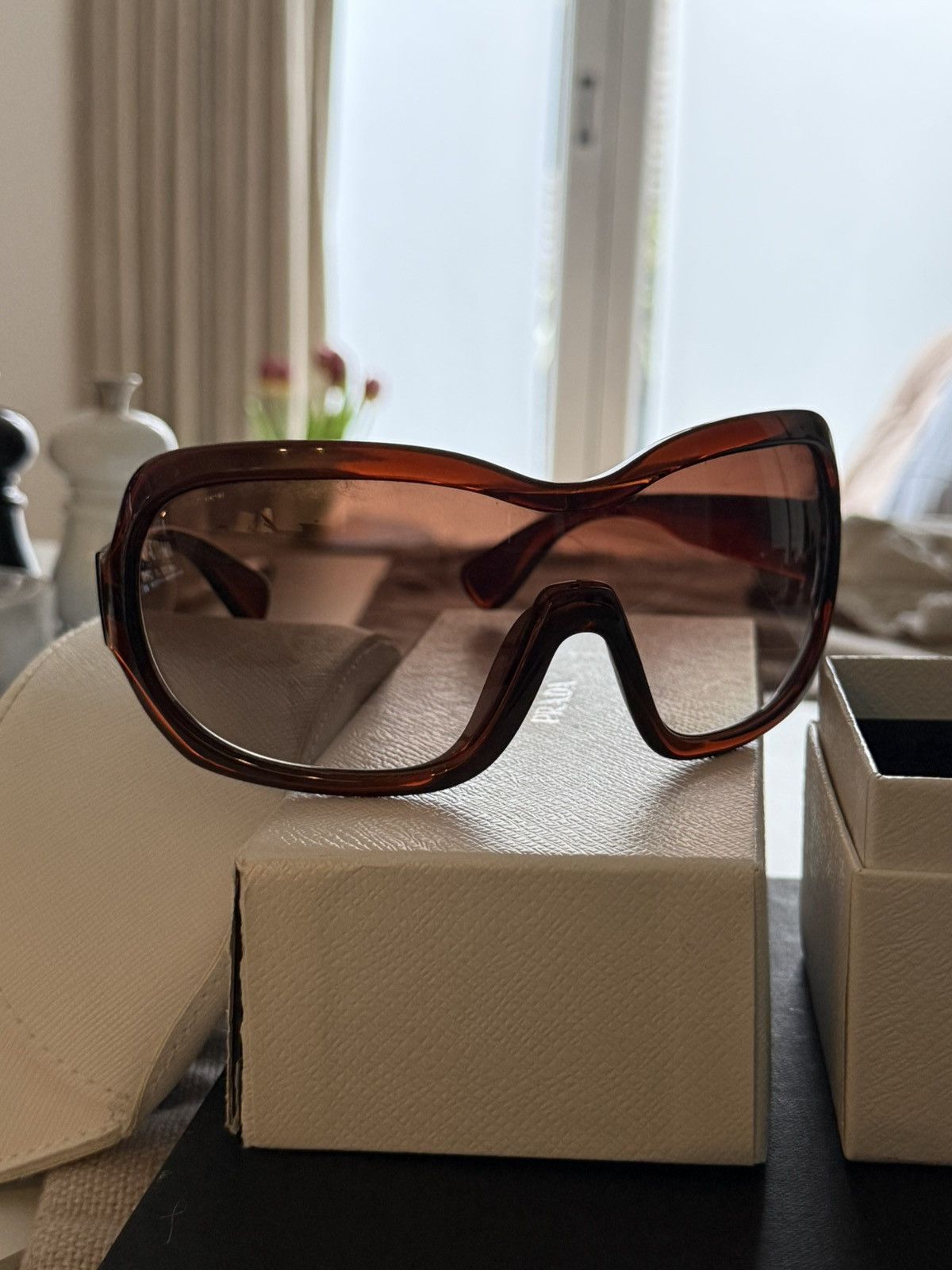 Prada Prada ski google oversized sunglasses runway 2011 Size ONE SIZE - 1 Thumbnail