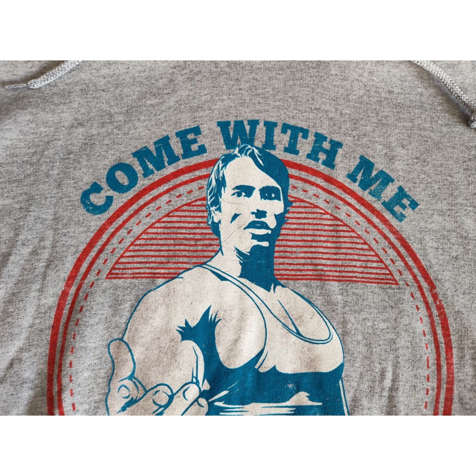 Gildan VINTAGE Arnold Schwarzenegger Gym Hoodie Gray 2XL Pullover Graphic Print Weightlifting Mens Size US XXL / EU 58 / 5 - 3 Thumbnail