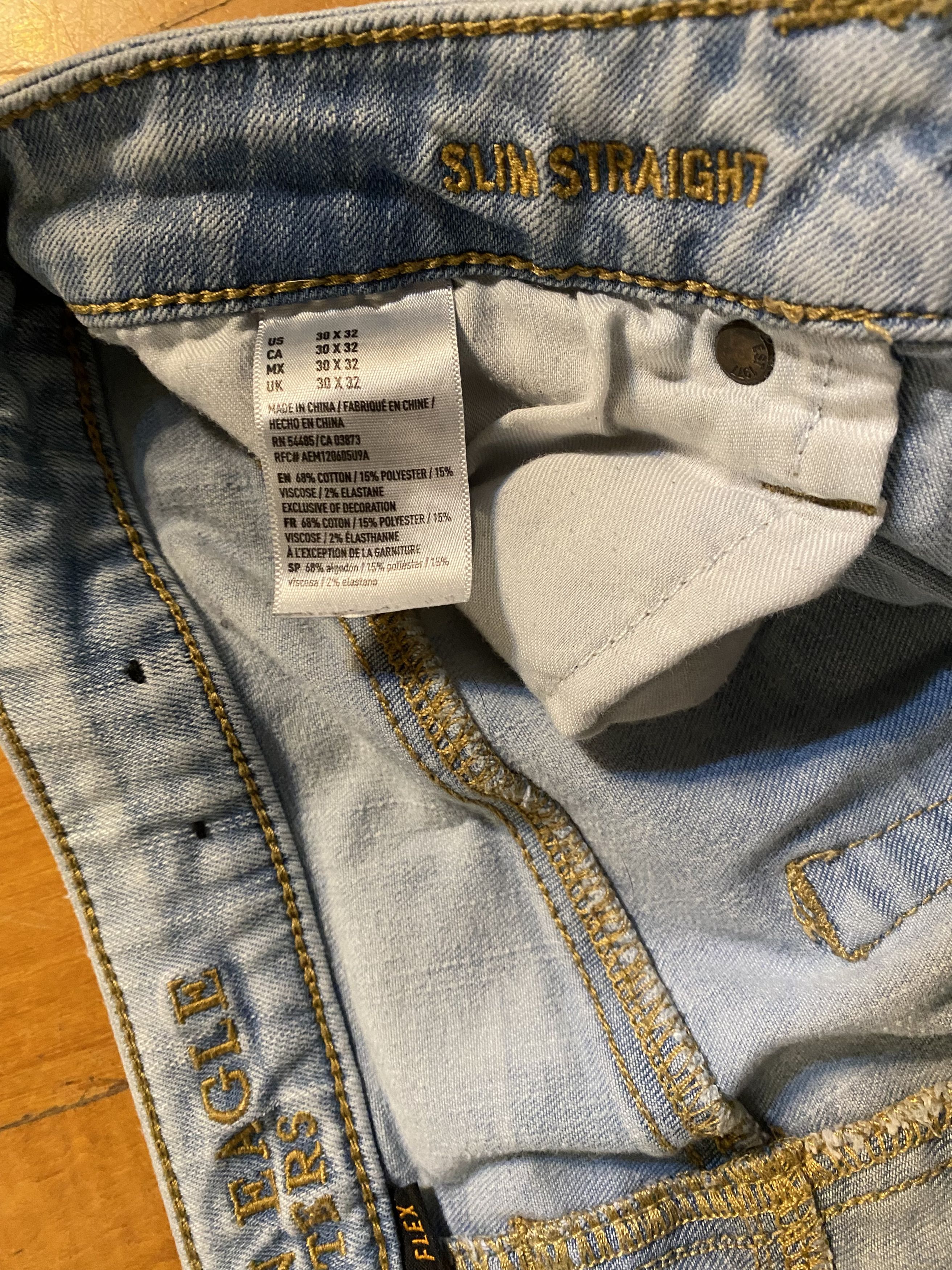 Vintage vintage distressed/faded jeans Size US 31 - 4 Thumbnail