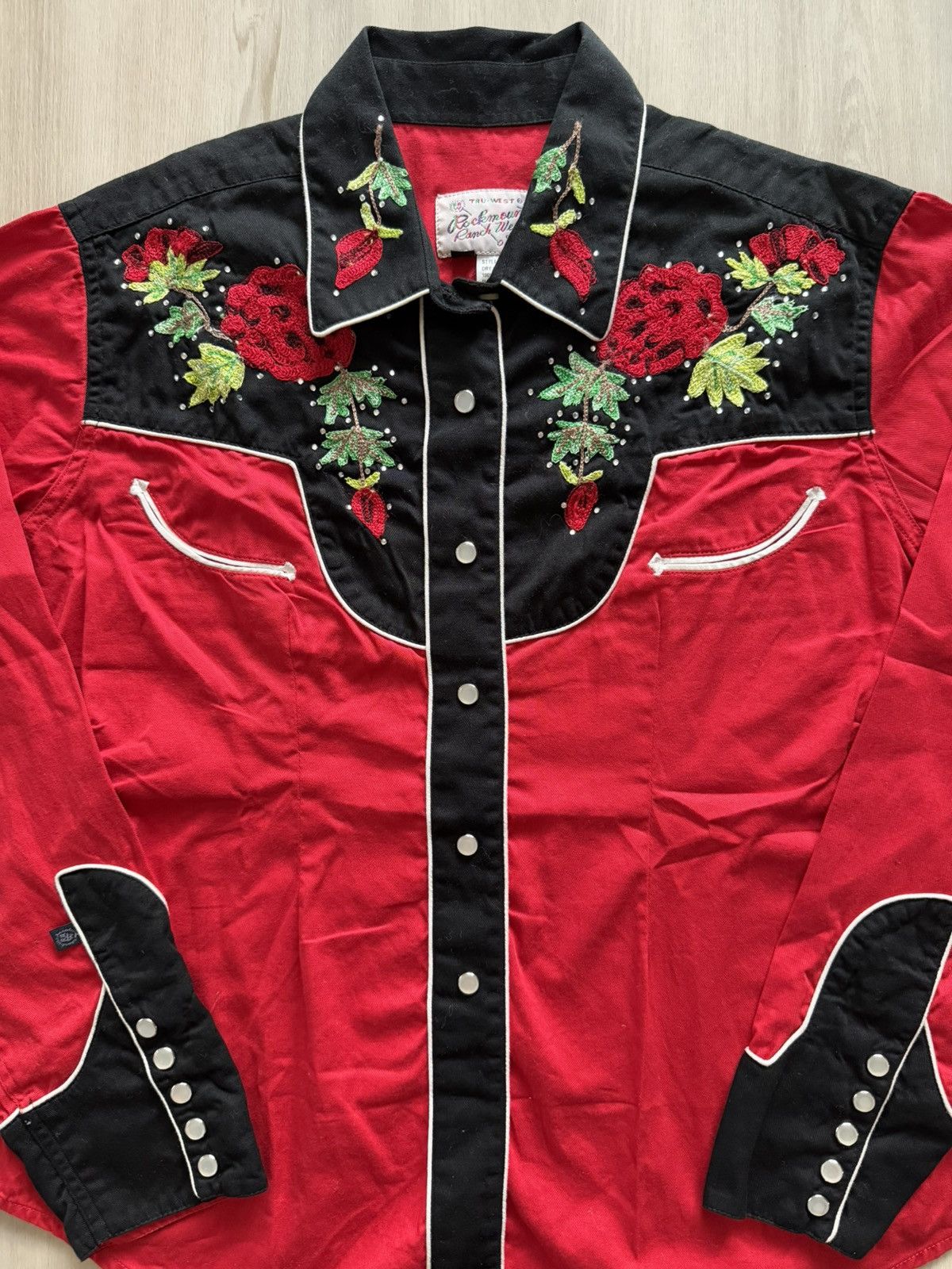 Rockmount Ranch Wear Retro Western Wear Rockmount Ranch Roses Pearl Snap Sz XL Size XL / US 12-14 / IT 48-50 - 2 Thumbnail