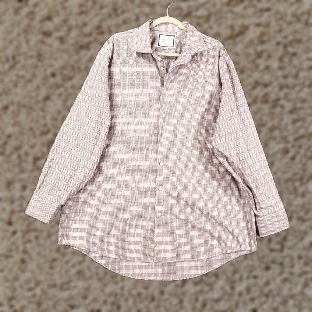 Charles Tyrwhitt Charles Tyrwhitt Shirt Men 18 Red White Classic Fit Non Iron Button Up Plaid Long Sleeve Dress Shirt Mens Regular 100% Cotton Size US XXL / EU 58 / 5 - 1 Thumbnail