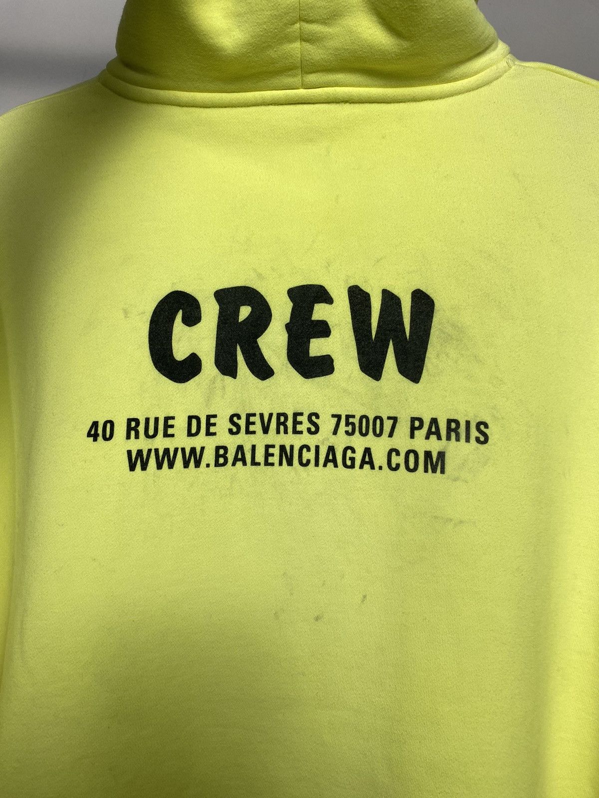 Balenciaga Balenciaga Crew Neon Yellow Oversized Hoodie Size US S / EU 44-46 / 1 - 4 Thumbnail