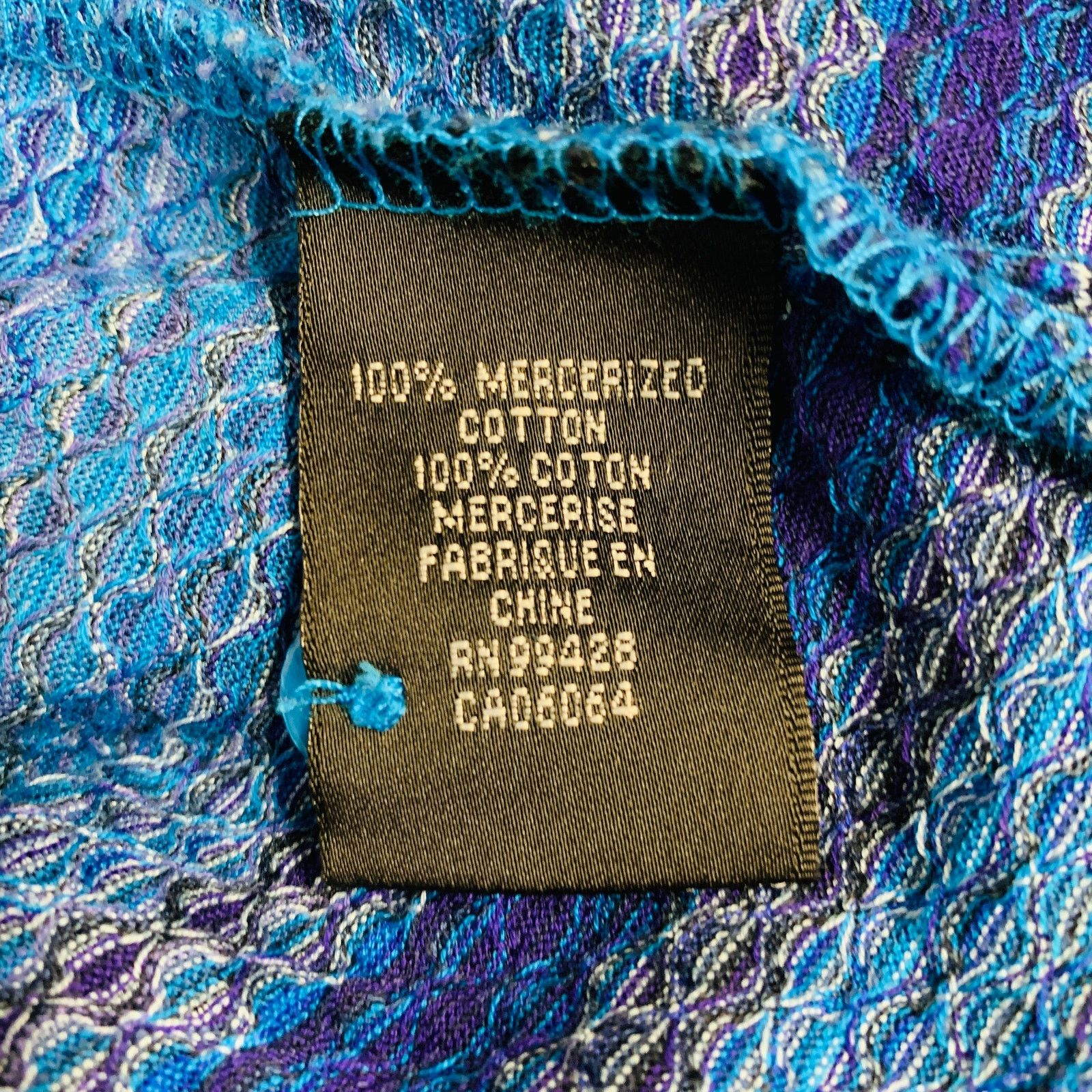 BUGATCHI BUGATCHI UOMO L Blue Purple Pattern Cotton Buttoned Polo Size US L / EU 52-54 / 3 - 7 Thumbnail