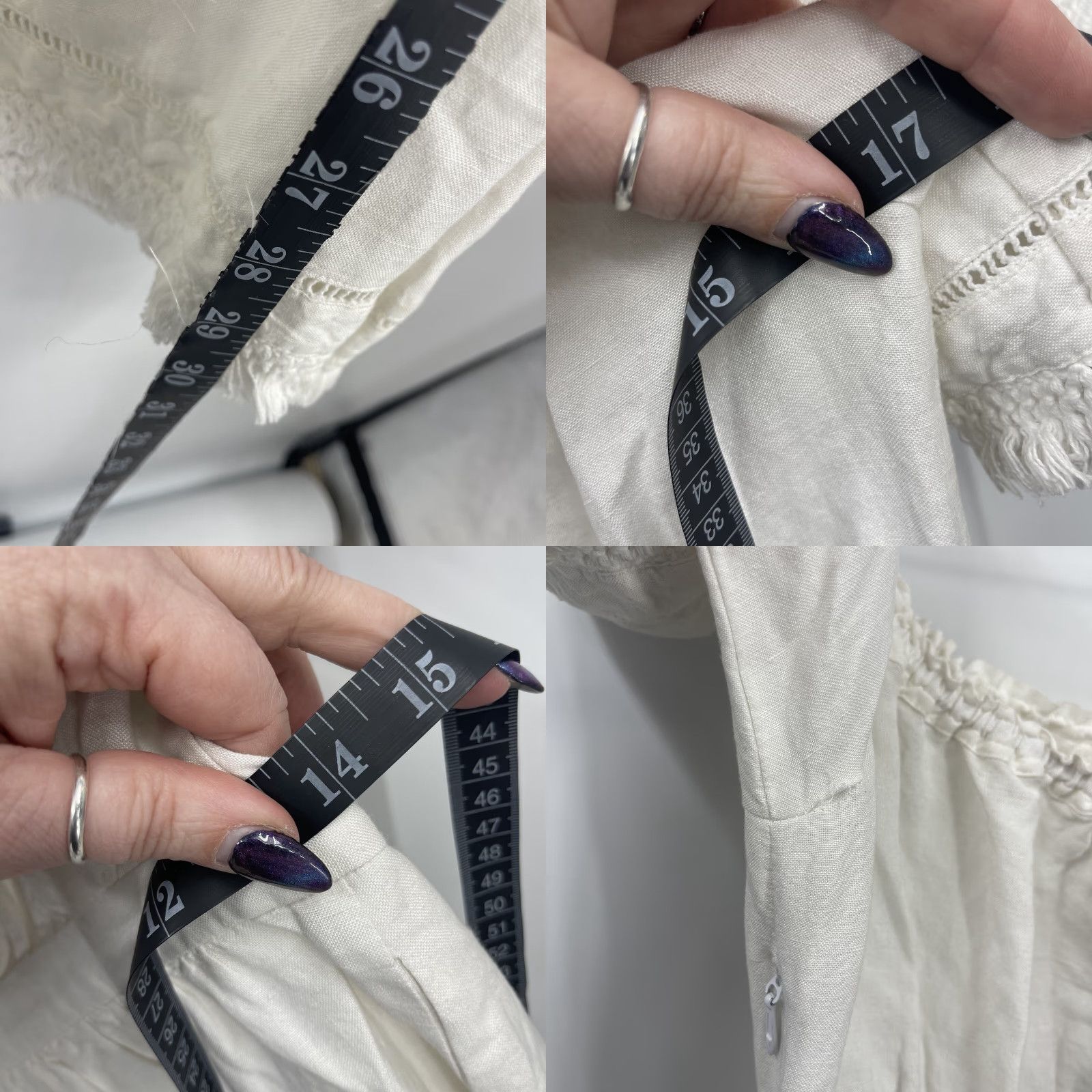 Vintage TJD Dress The Jetset Diaries Womens Mid Ivory Mini Linen Blend Cottagecore Size M / US 6-8 / IT 42-44 - 9 Thumbnail
