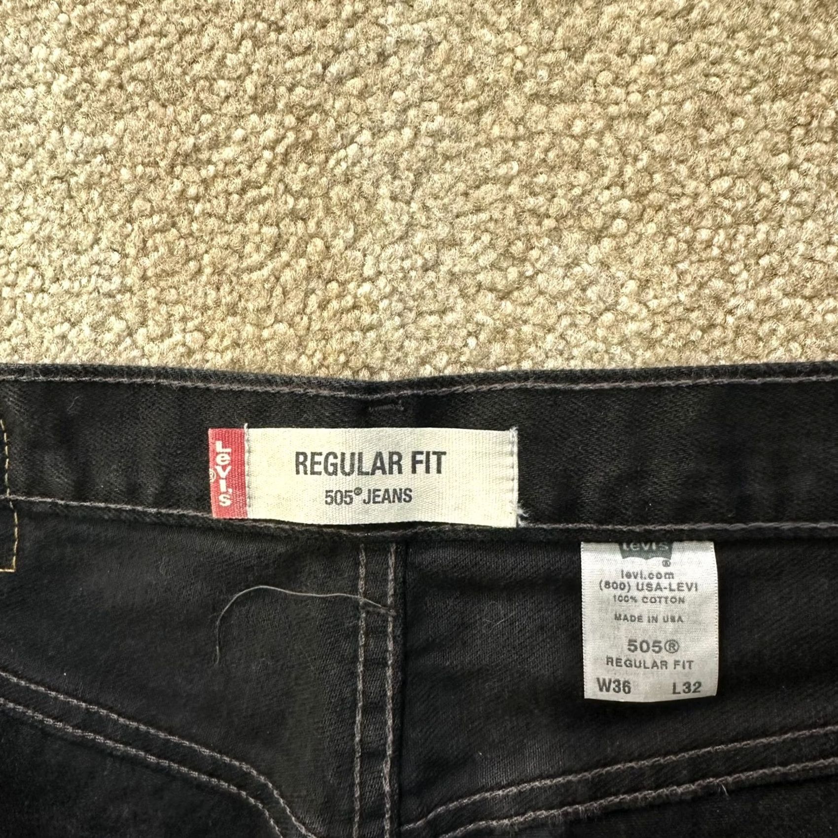 Levi's VINTAGE Levi's 505 Jeans Mens Regular Straight 36x32 Black Made in USA Y2K Distressed Dark Size US 36 / EU 52 - 3 Thumbnail