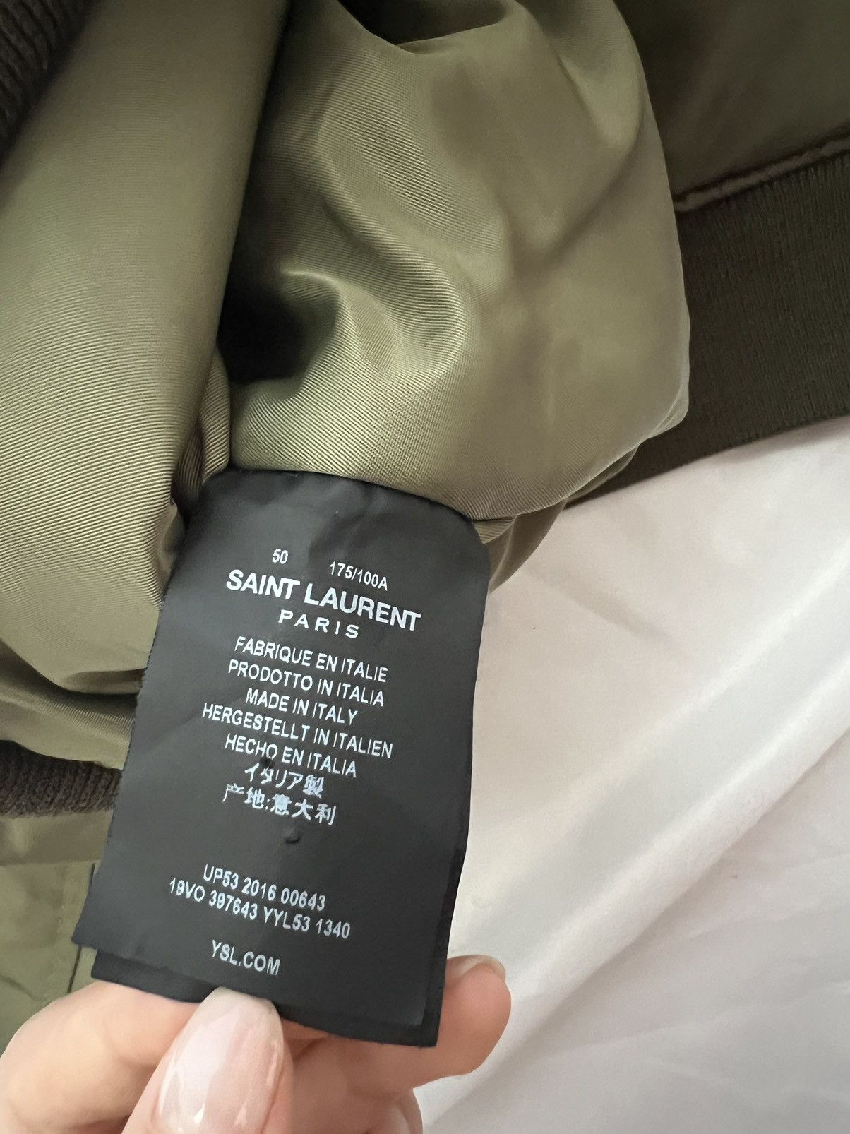 Saint Laurent Paris Saint Laurent FW15 Olive Bomber Jacket Sz. 50 Size US M / EU 48-50 / 2 - 11 Thumbnail