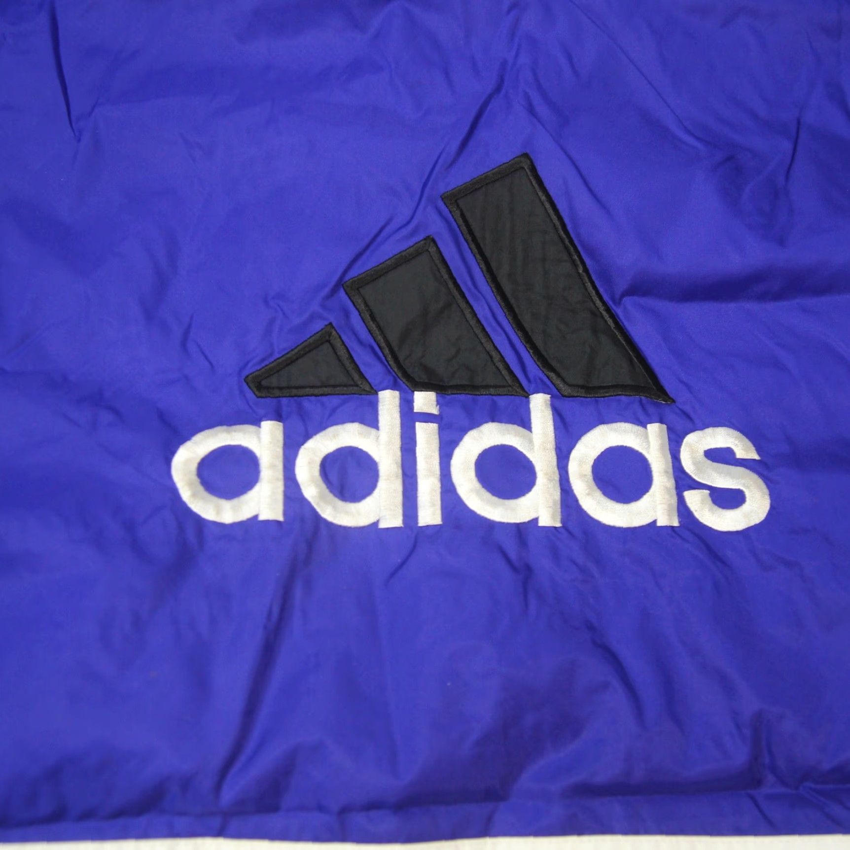 Adidas VINTAGE adidas Mens Large Embroidered Back Spellout Windbreaker Purple Size US L / EU 52-54 / 3 - 6 Thumbnail