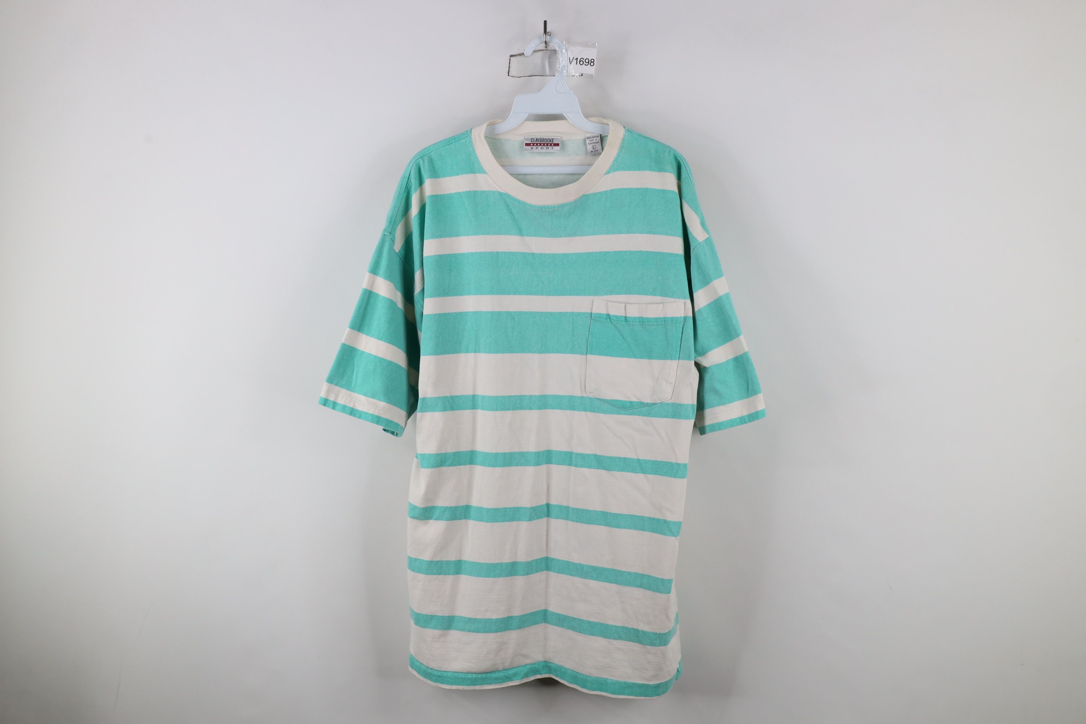 Vintage Vintage 90s Streetwear Fit Striped Pocket T-Shirt Cotton Size US L / EU 52-54 / 3 - 1 Thumbnail