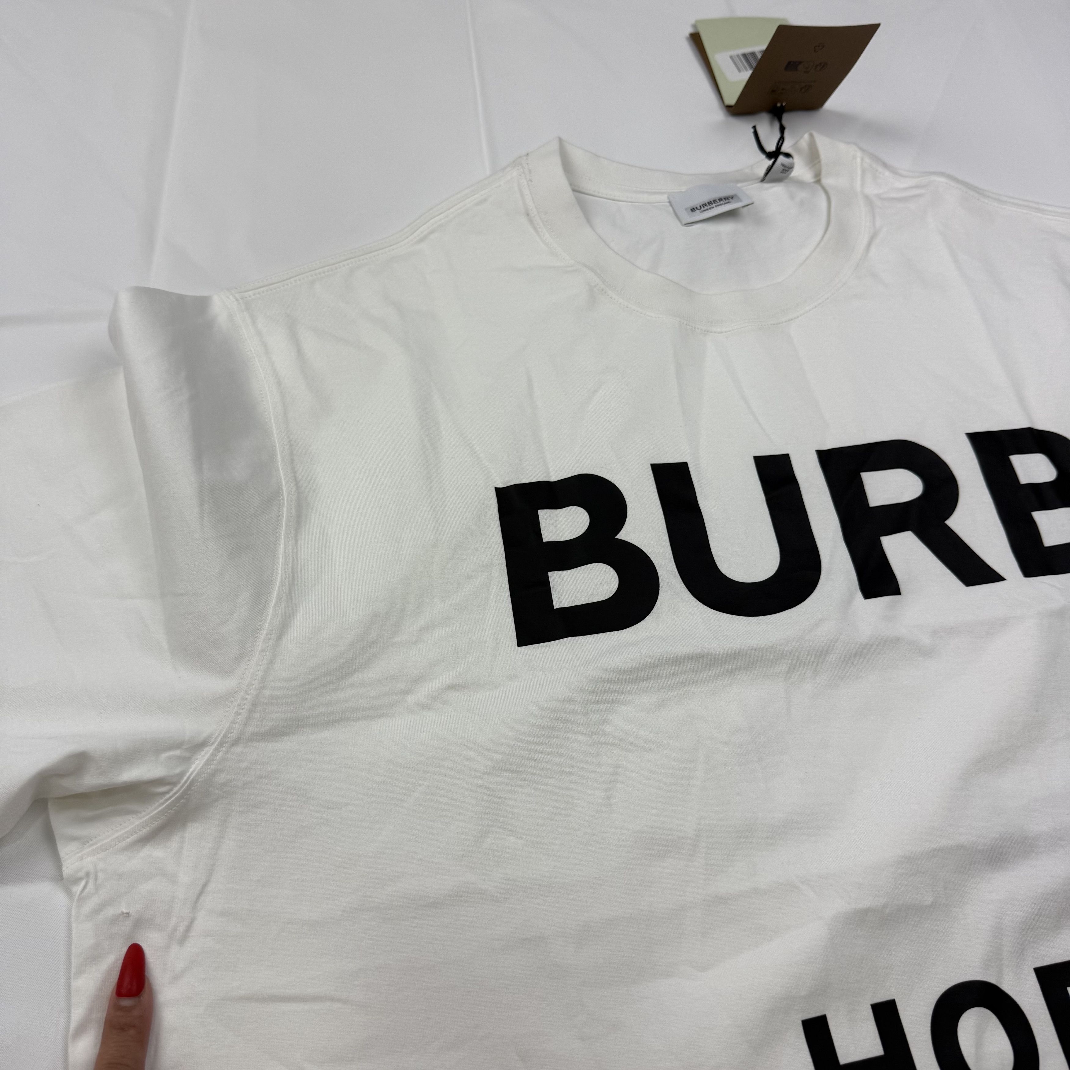 Burberry Burberry Ellison Horseferry Print White Cotton T-Shirt XXL Size US XXL / EU 58 / 5 - 14 Thumbnail