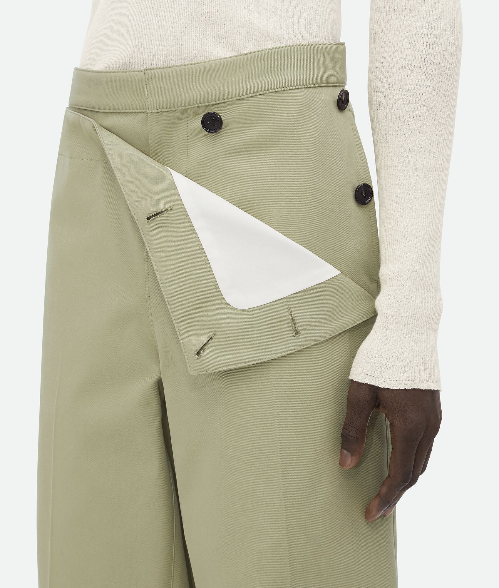 Bottega Veneta o1s1rm1125 Cotton Twill Trousers in Travertine Size US 28 / EU 44 - 4 Thumbnail