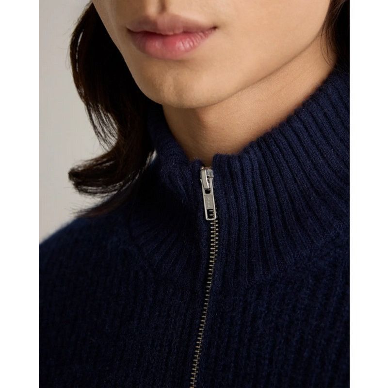 Quince Quince Men Cashmere Fisherman Full Zip Sweater Navy M NWT Size US M / EU 48-50 / 2 - 5 Thumbnail