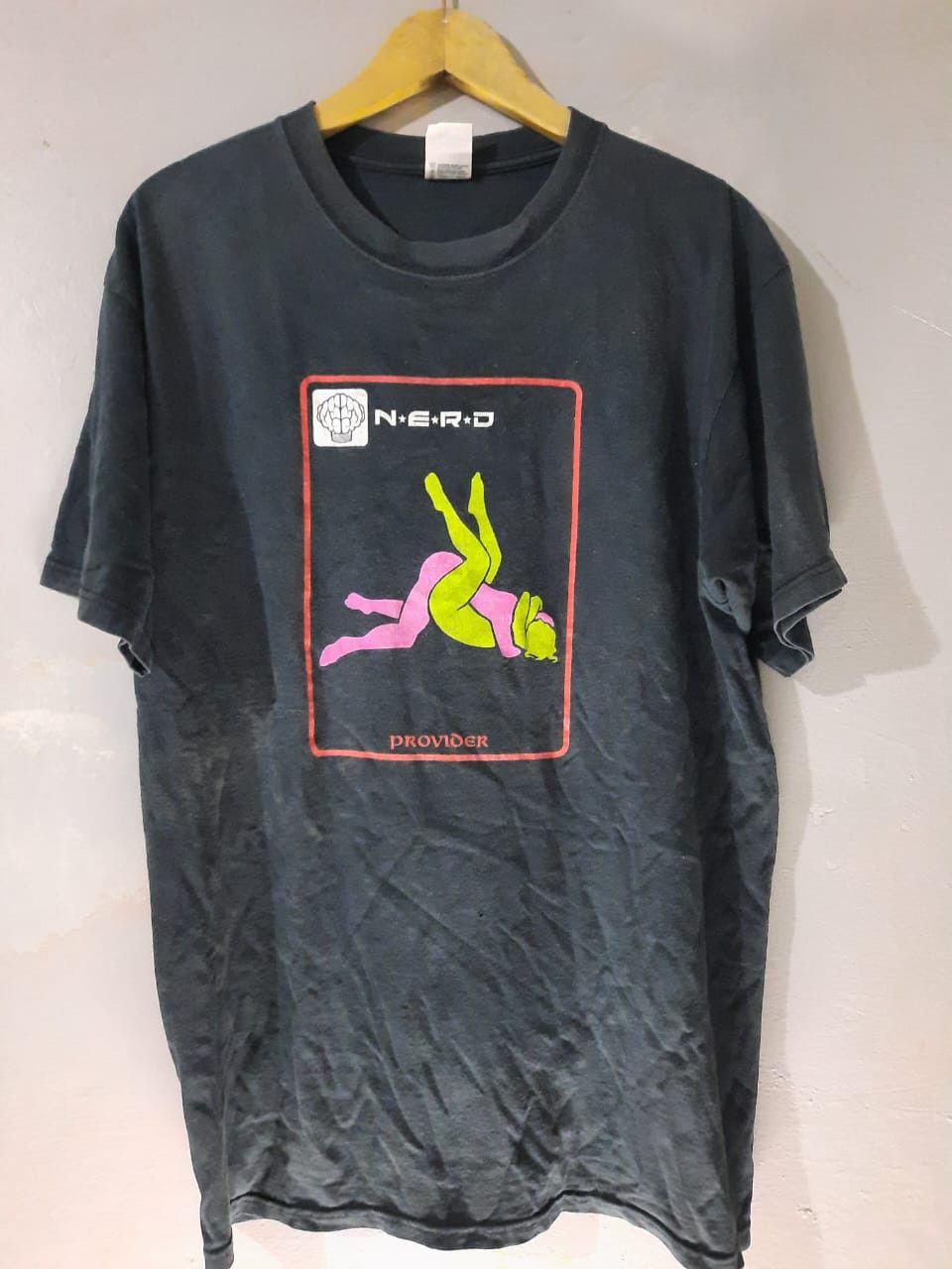 image of Band Tees x Rap Tees Vintage Nerd in Black, Men's (Size Large)