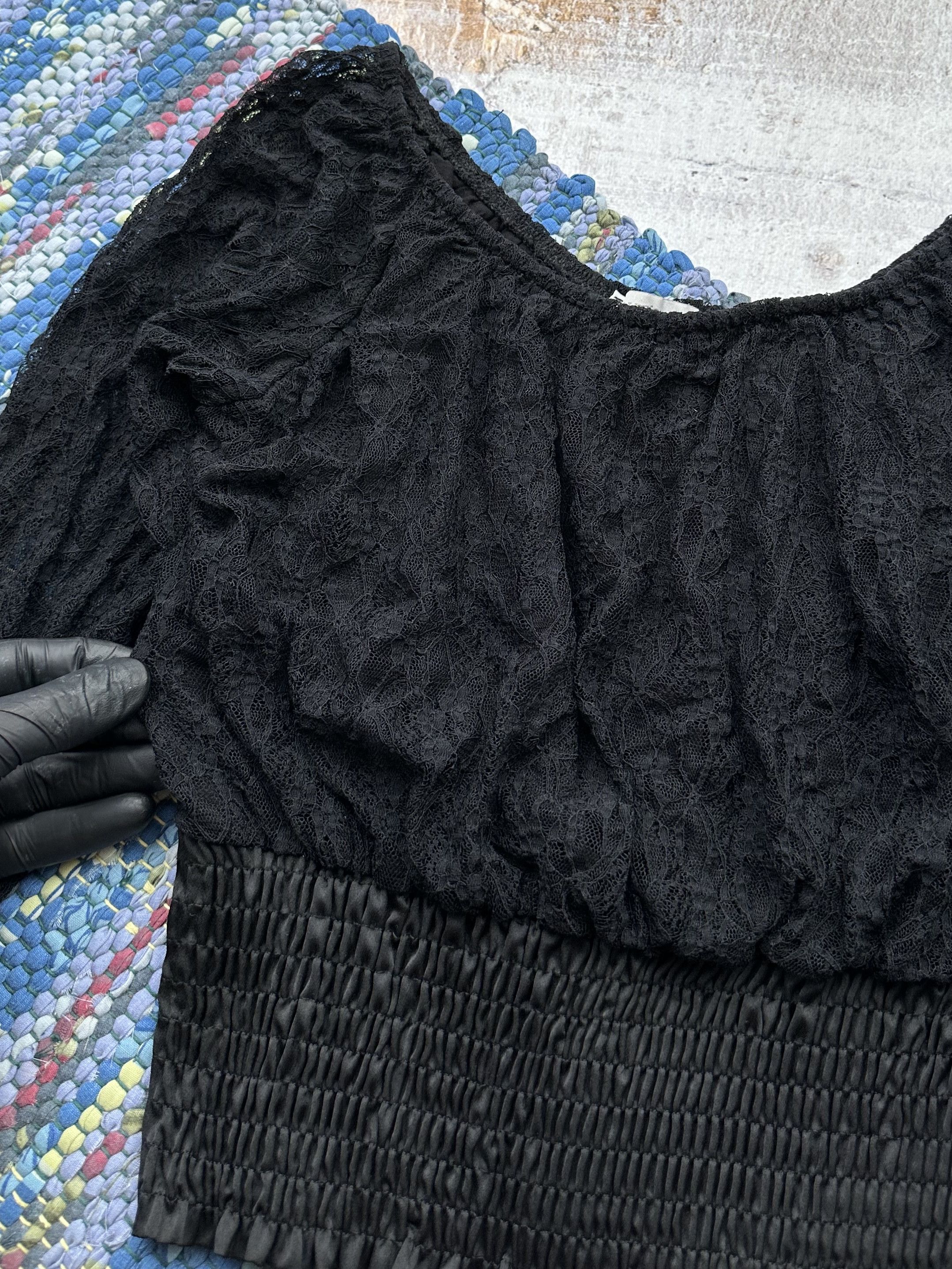 Vintage Vintage Lace Cropped Blouse A139(249) Size S / US 4 / IT 40 - 4 Thumbnail