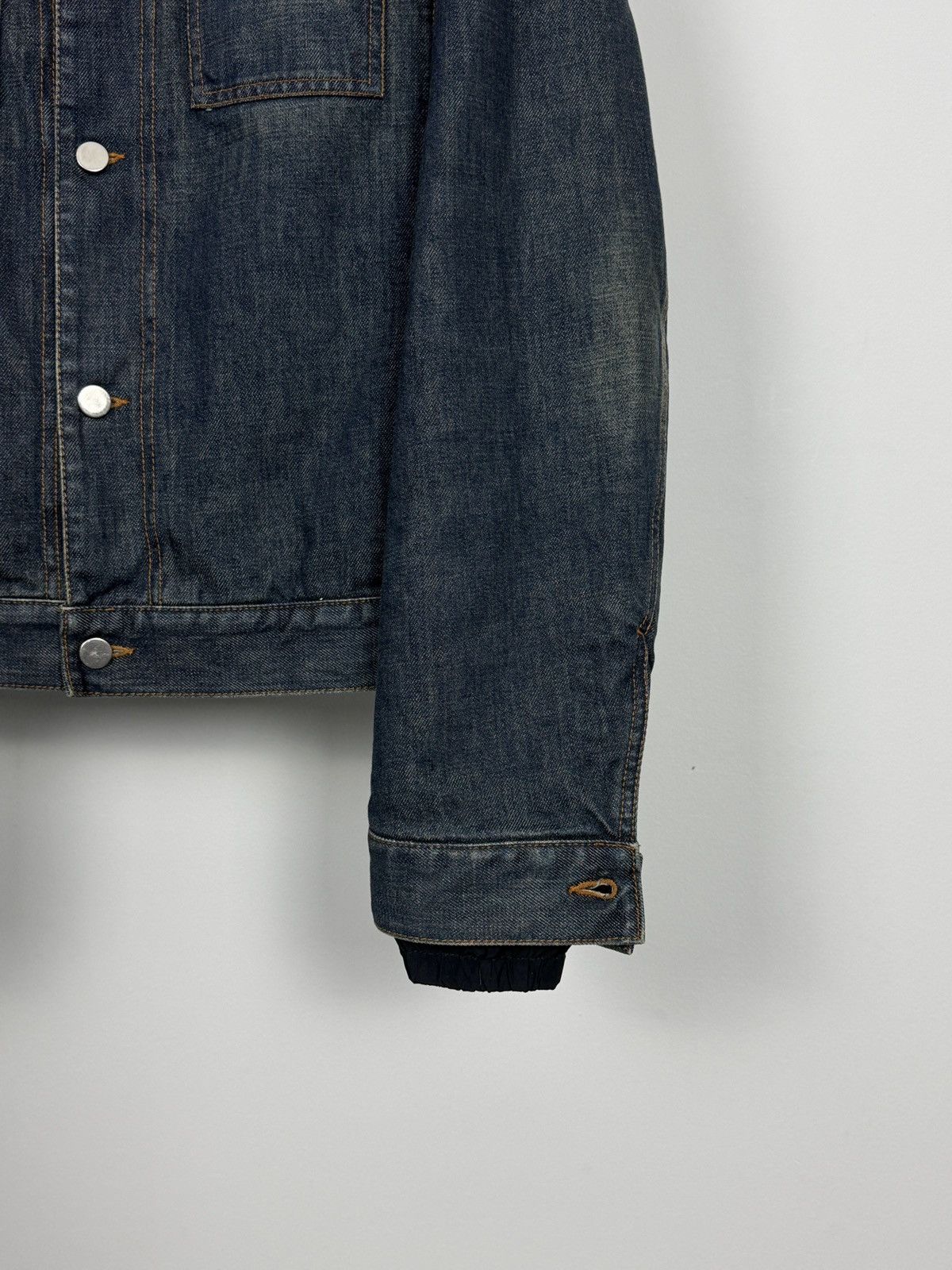 Prada Prada A/W2005 Distressed Indigo Nylon Lining Denim Jacket Size US L / EU 52-54 / 3 - 5 Thumbnail
