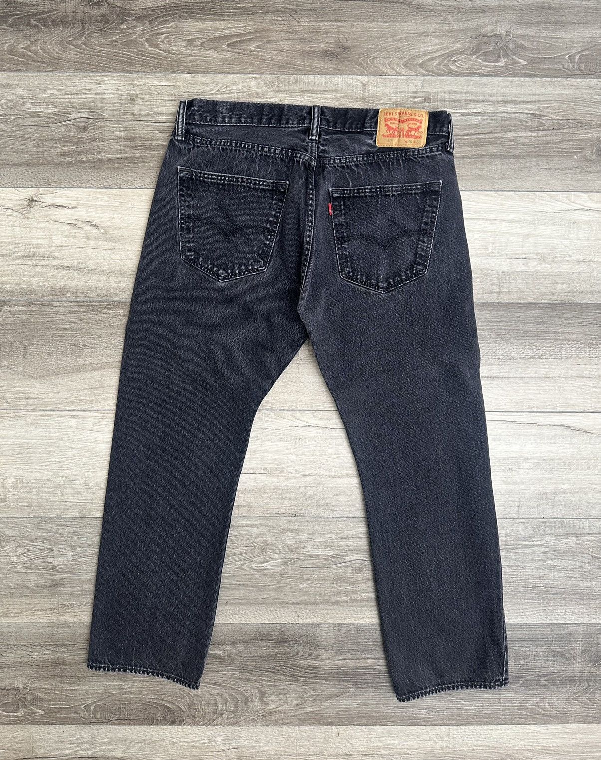Vintage Black Levi Button Fly Denim Jeans Sz. 36 x 30 Tab