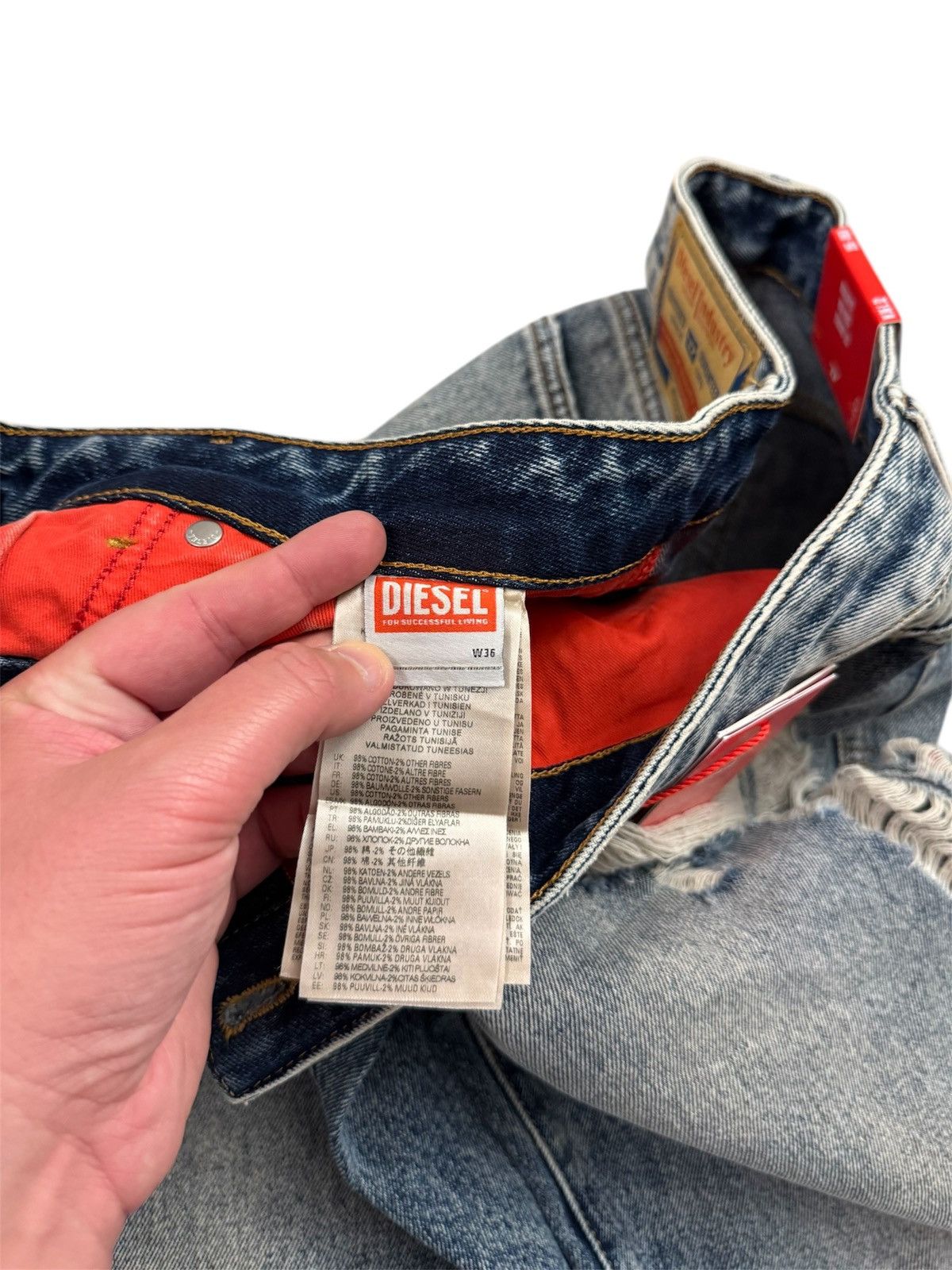 Diesel 🔥450$ Diesel 1955 D-Rekiv Straight Jeans/Diesel Rekiv Jeans Size US 34 / EU 50 - 11 Thumbnail