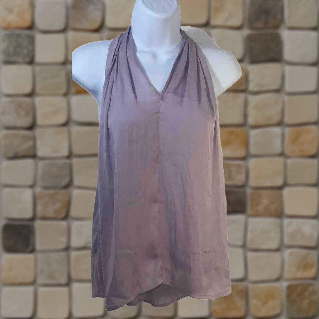 Banana Republic Banana Republic Sleeveless Tie Neck Blouse Women Small Lavender NWT New Size S / US 4 / IT 40 - 1 Thumbnail