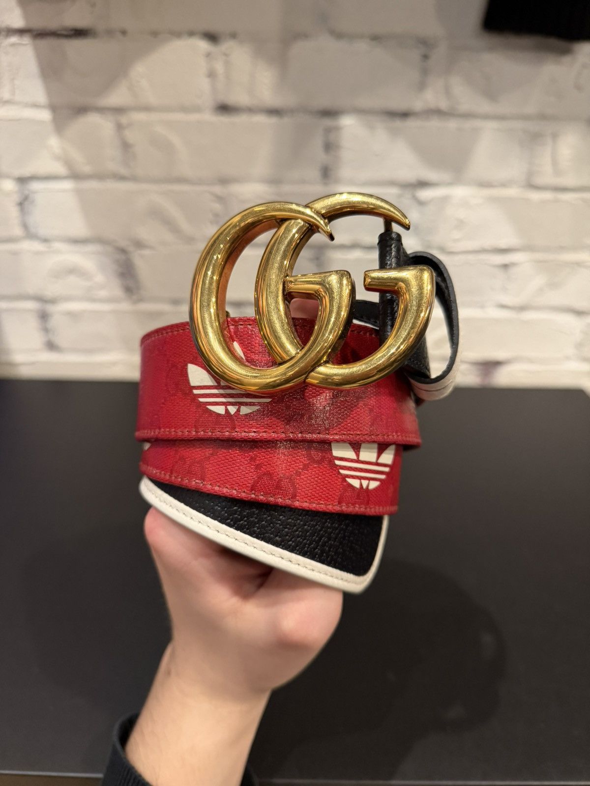 Adidas × Gucci Gucci x Adidas Leather Belt Size 32 - 2 Thumbnail
