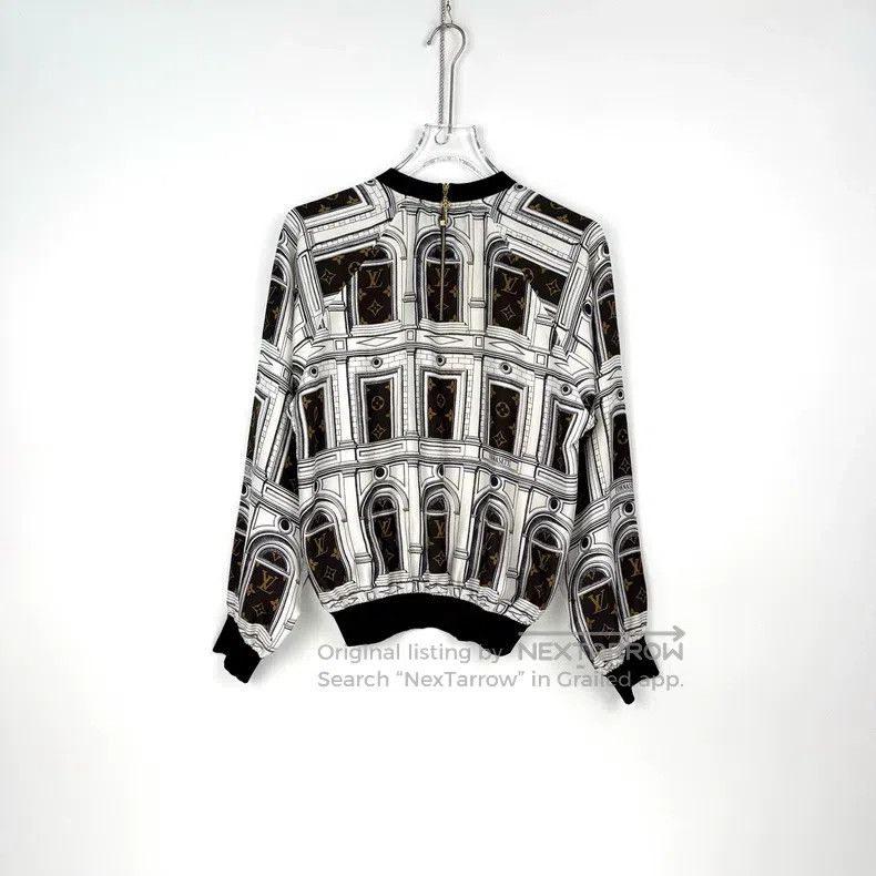 Louis Vuitton Louis Vuitton White Brown Old Pattern Mulberry Silk Cardig Size US XS / EU 42 / 0 - 4 Thumbnail