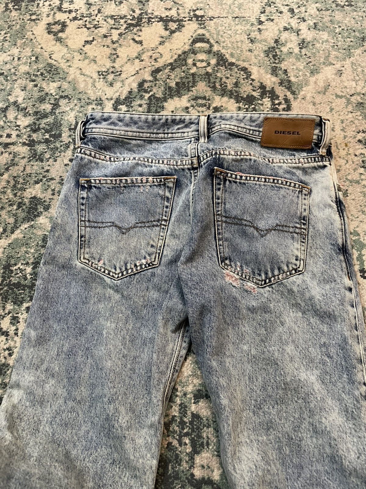 Diesel Diesel Made in Italy Faded Blue Wash Regular Slim Jeans Size US 29 - 22 Thumbnail