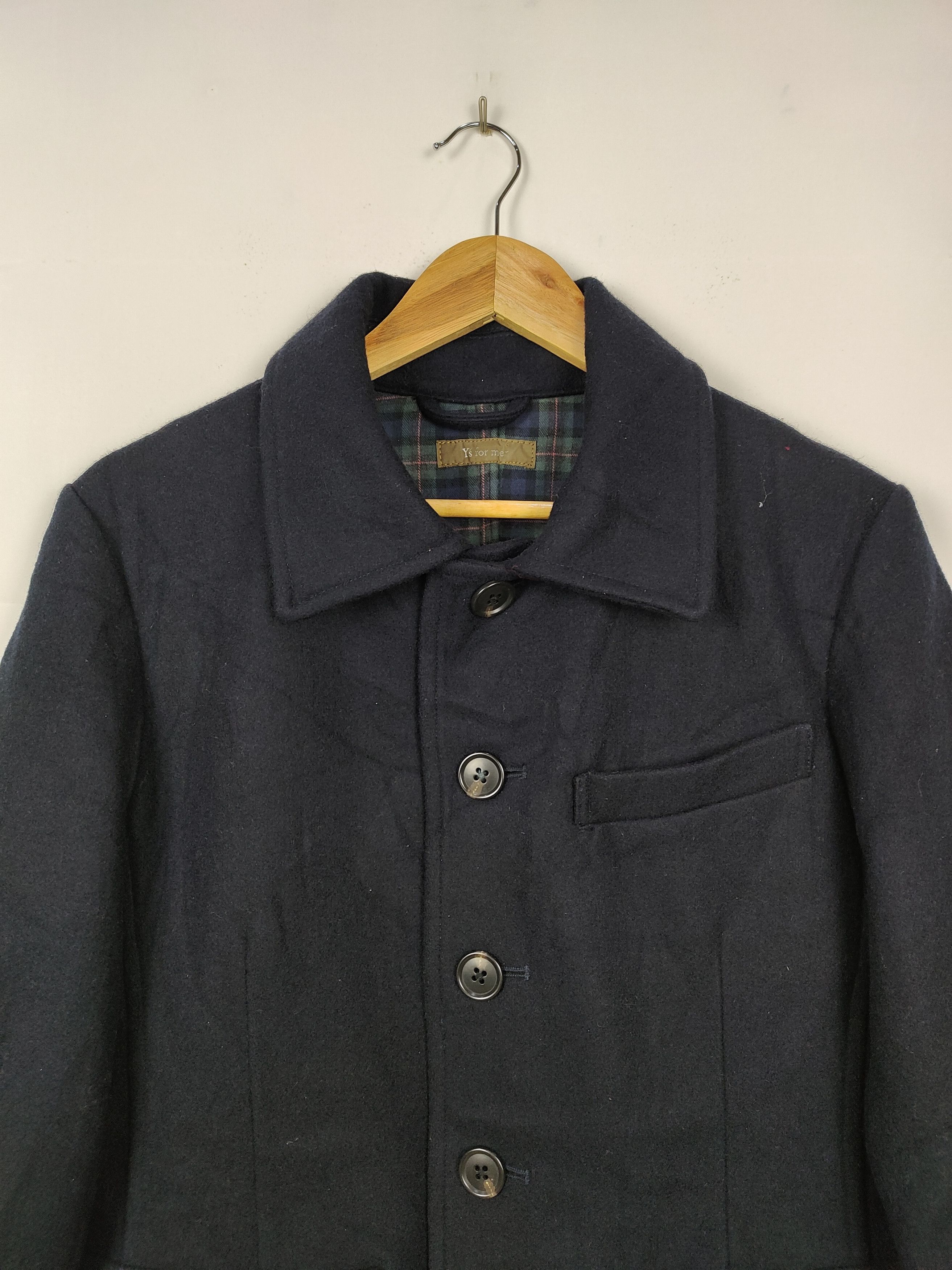 Y's for Men × Yohji Yamamoto Vintage Y's For Men Wool Coat Jacket Size US M / EU 48-50 / 2 - 2 Thumbnail