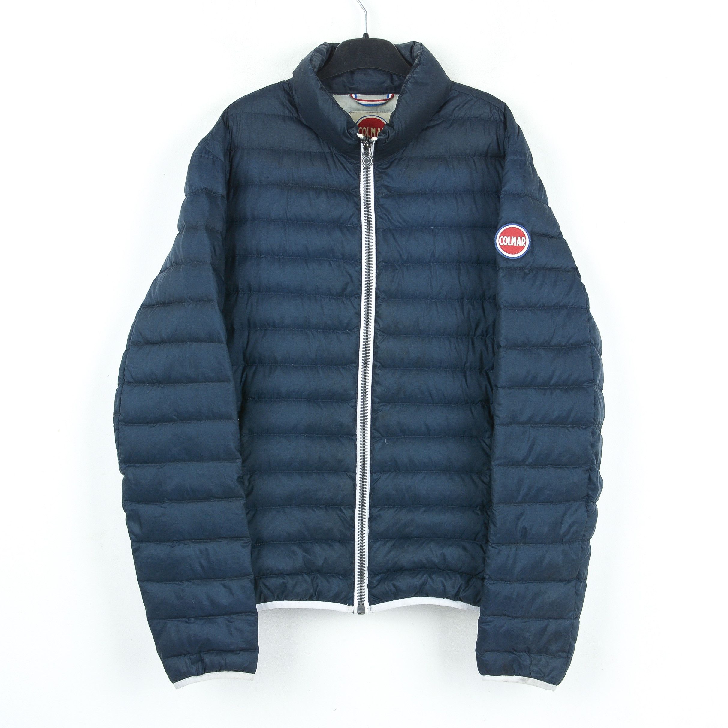 image of Colmar Original Insulated Duck Down Puffer Jacket Padded Italy Made in Navy Blue (Size Medium)
