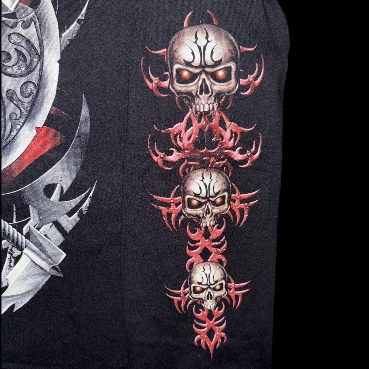 Vintage Y2K 2000s Cyber Skull Tribal Glow In The Dark Longsleeve Tee Size US XL / EU 56 / 4 - 4 Thumbnail