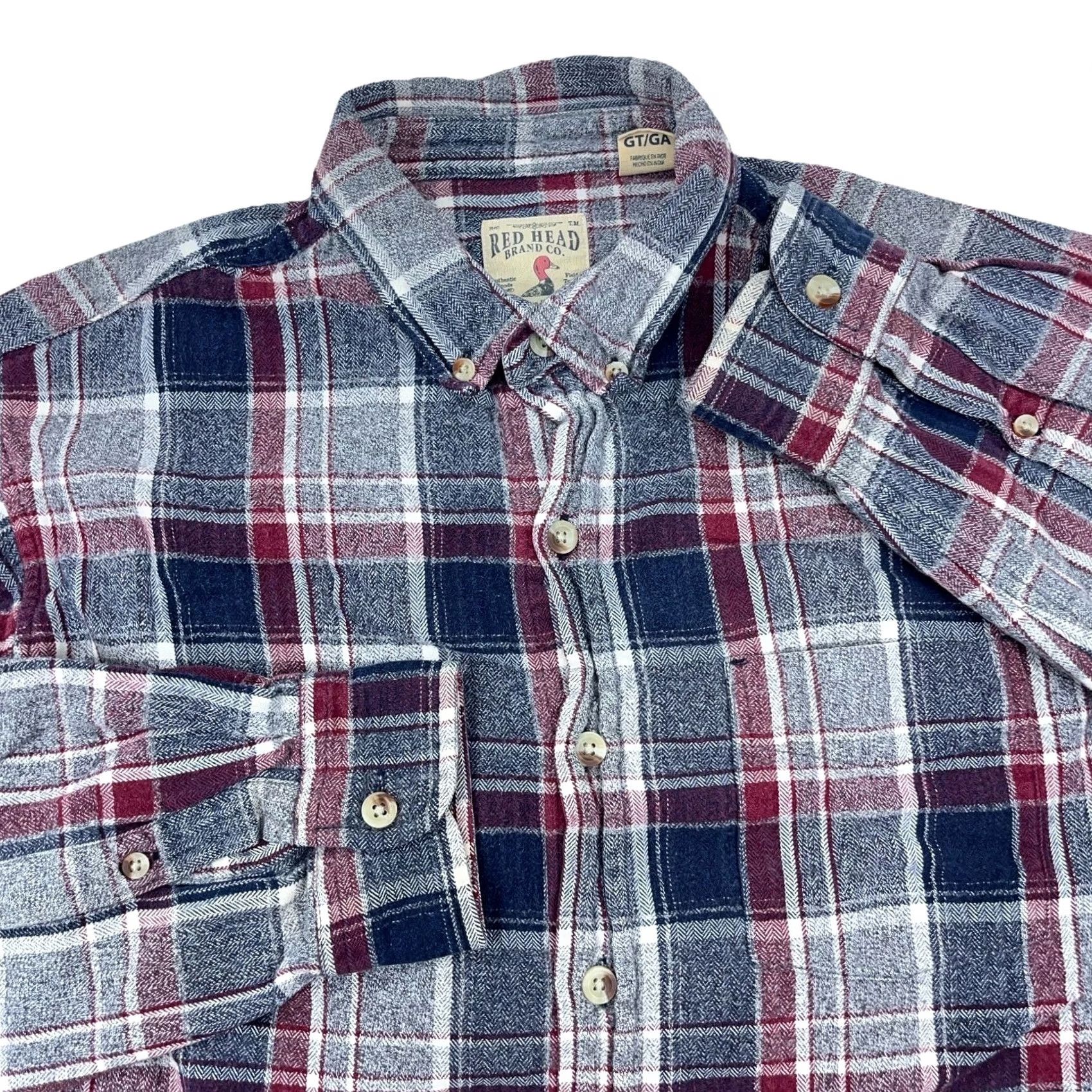 Vintage RedHead Flannel Shirt Large Tall Blue Red Plaid Button Up Camp Outdoors Men Size US L / EU 52-54 / 3 - 2 Thumbnail