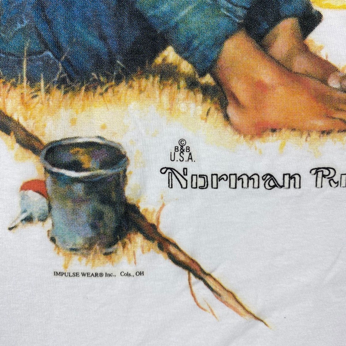 Vintage Vintage 90's NORMAN ROCKWELL A Boy And His Dog Painting Tee Size US L / EU 52-54 / 3 - 4 Thumbnail