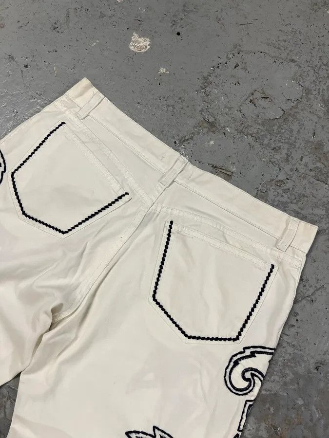 Roberto Cavalli × Vintage FW2000 Roberto Cavalli White & Navy Signature Pants Size US 31 - 5 Thumbnail