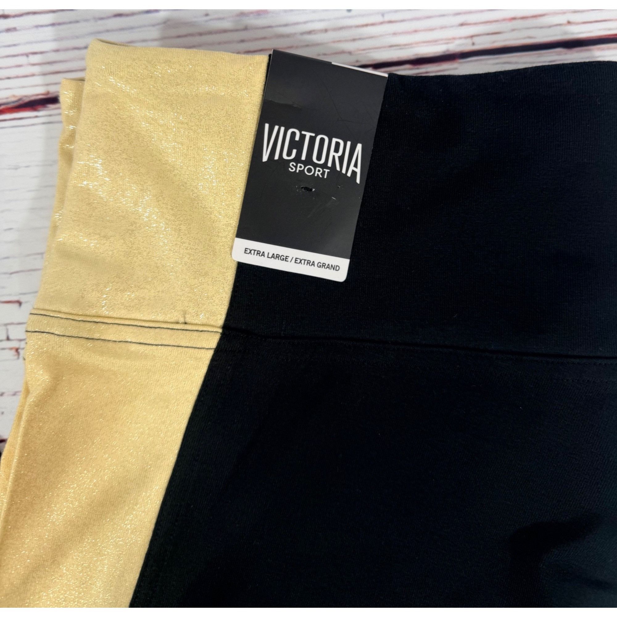 Victoria's Secret Victorias Secret Sport High-Waist Black & Gold Colorblock Le Size 34" / US 12 / IT 48 - 6 Thumbnail