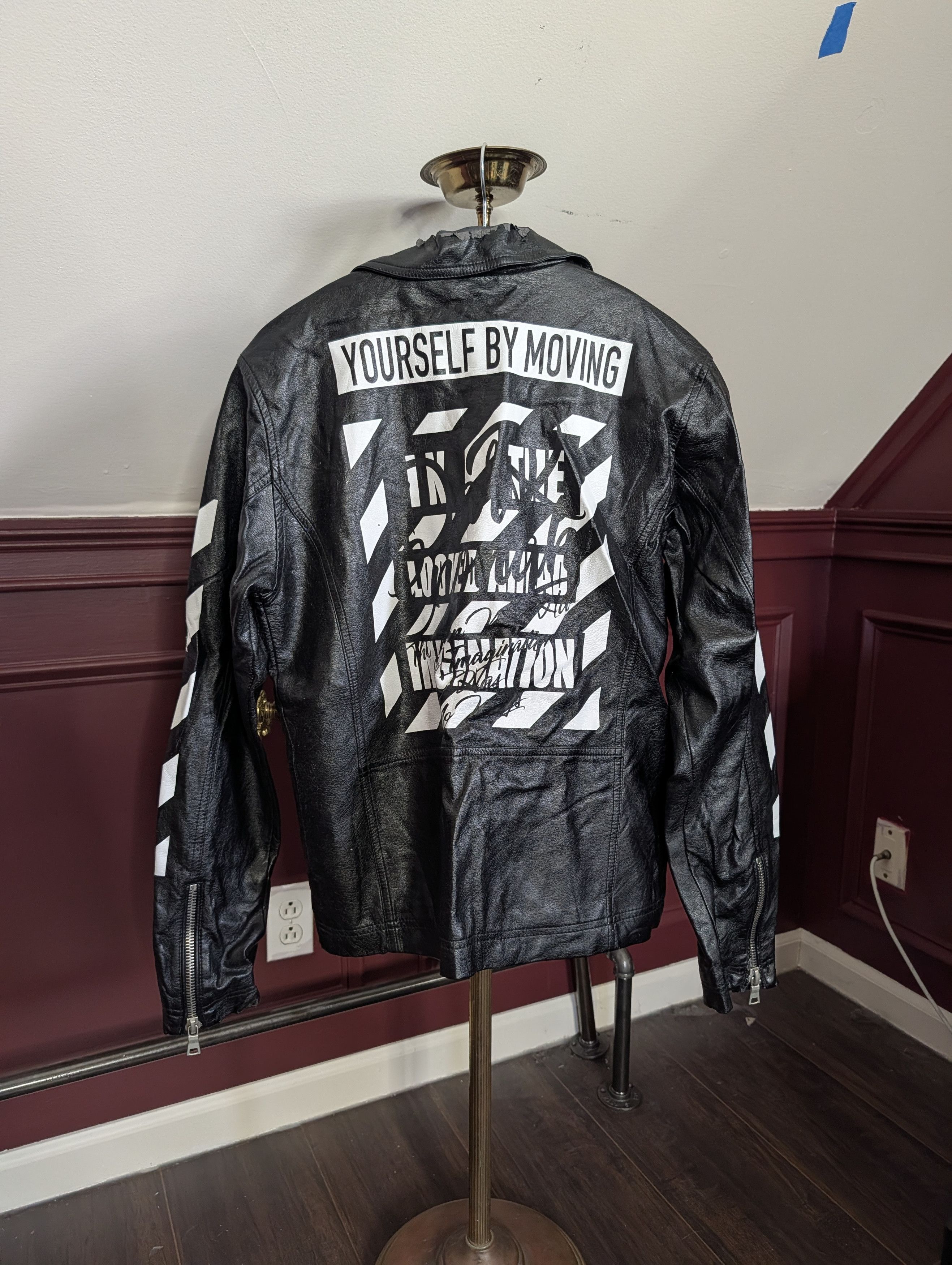 In The Attic Japanese archive graphic black moto faux leather jacket Size US M / EU 48-50 / 2 - 6 Thumbnail