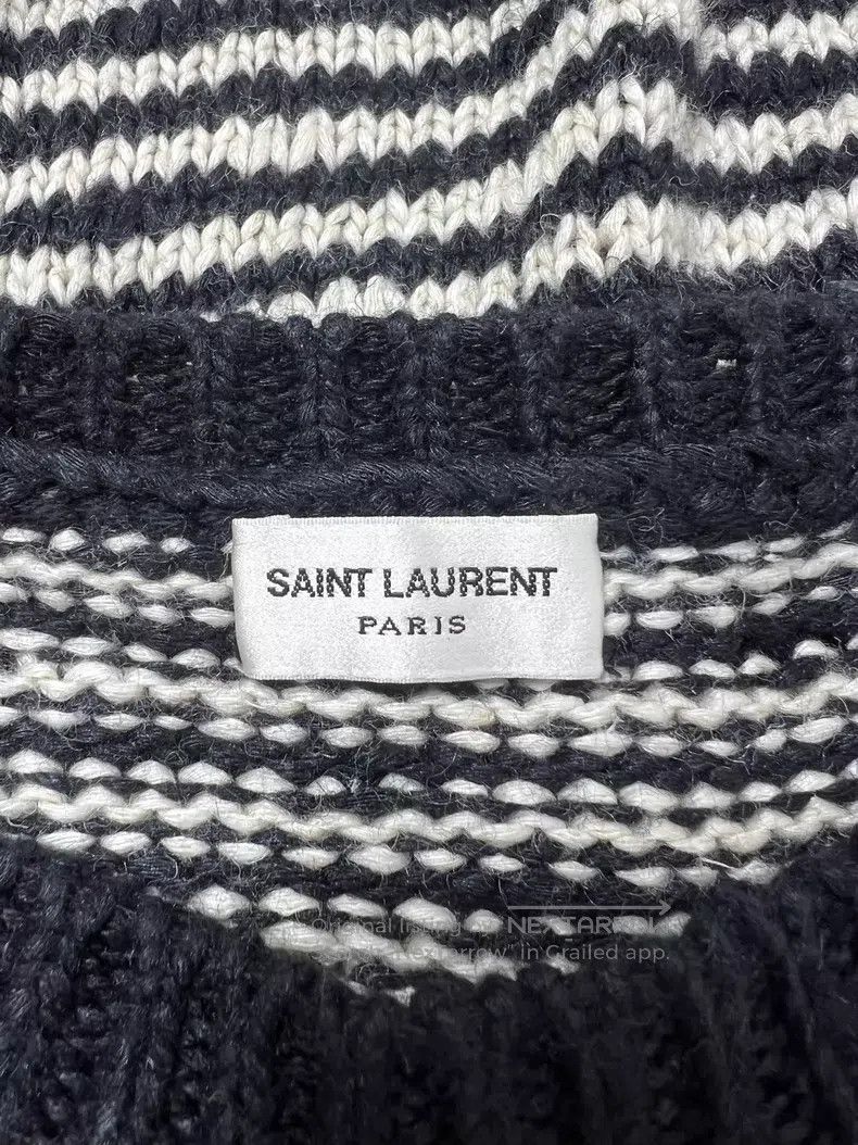 Saint Laurent Paris Saint Laurent Paris Black and White Irregular Striped Knit Size US S / EU 44-46 / 1 - 5 Thumbnail