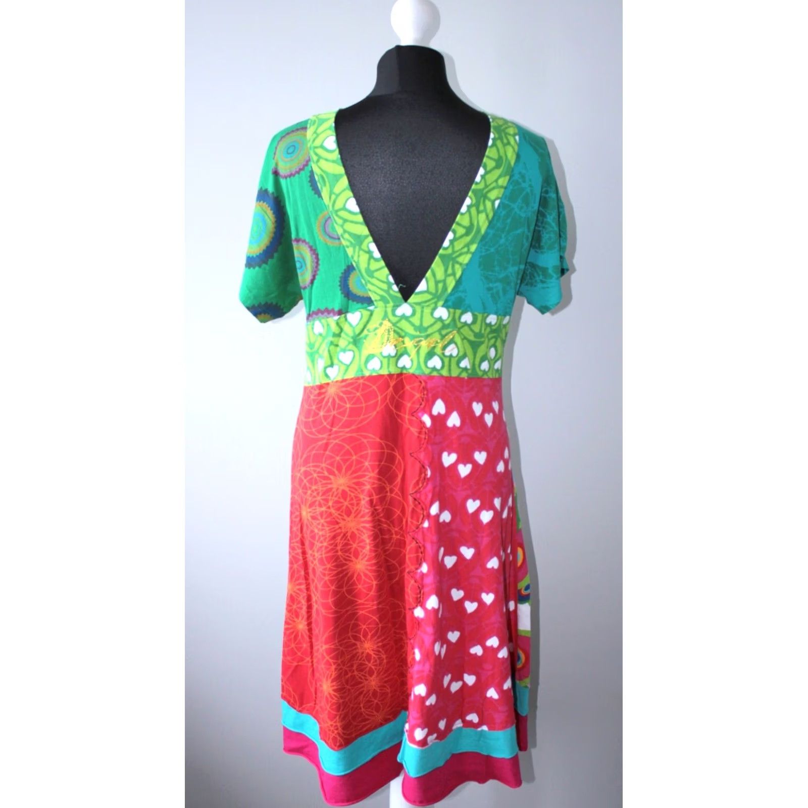 Desigual Desigual Dress L Womens Midi A-Line Multicoloured 91V2810 Size L / US 10 / IT 46 - 4 Thumbnail
